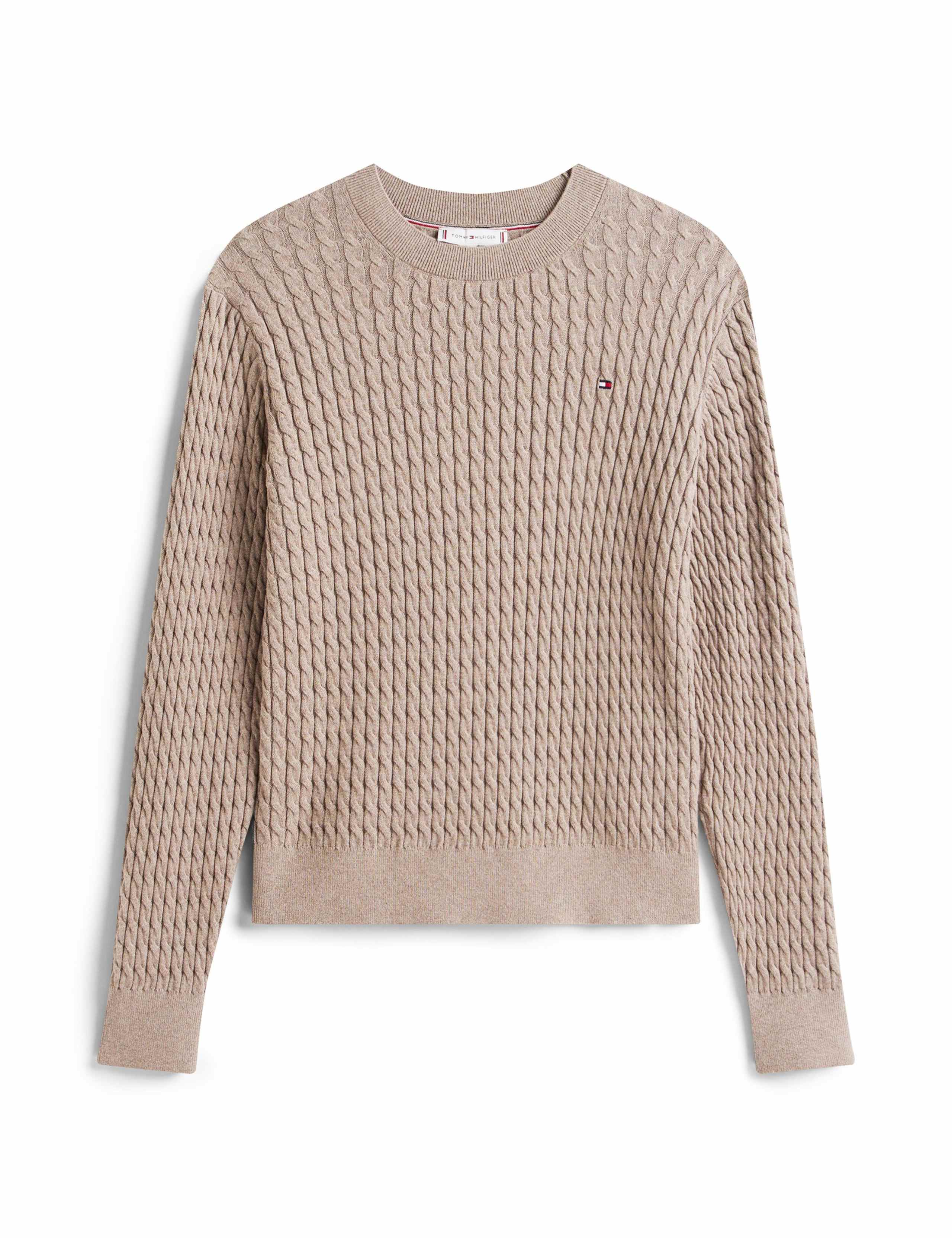 Pure Cotton Cable Knit Crew Neck Jumper