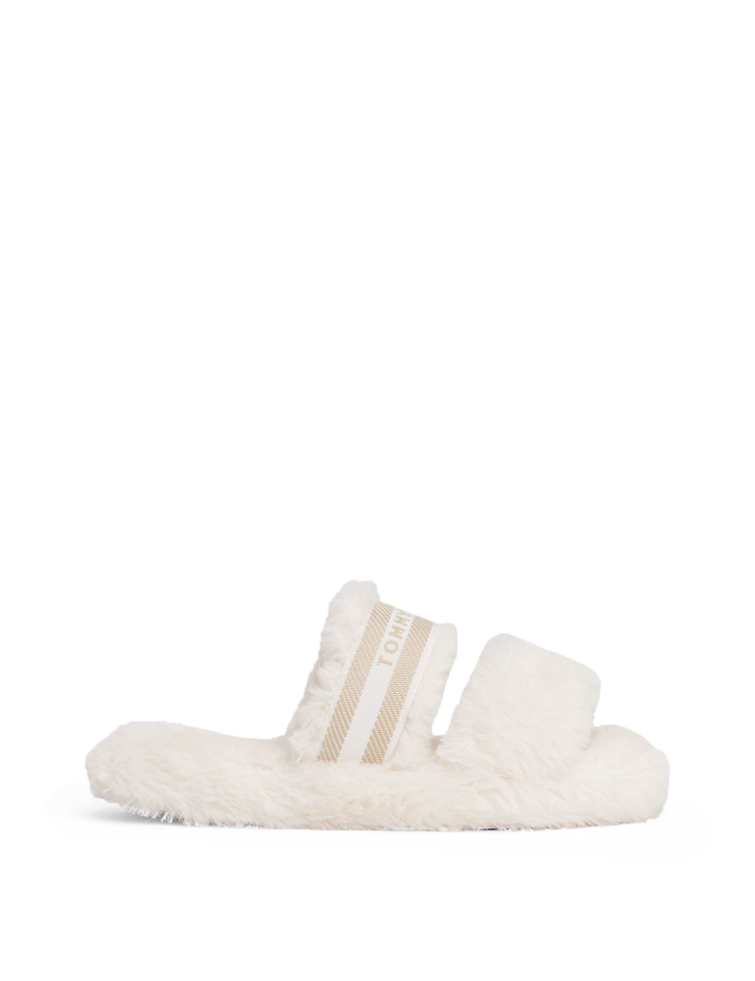 Faux Fur Double Strap Slider Slippers