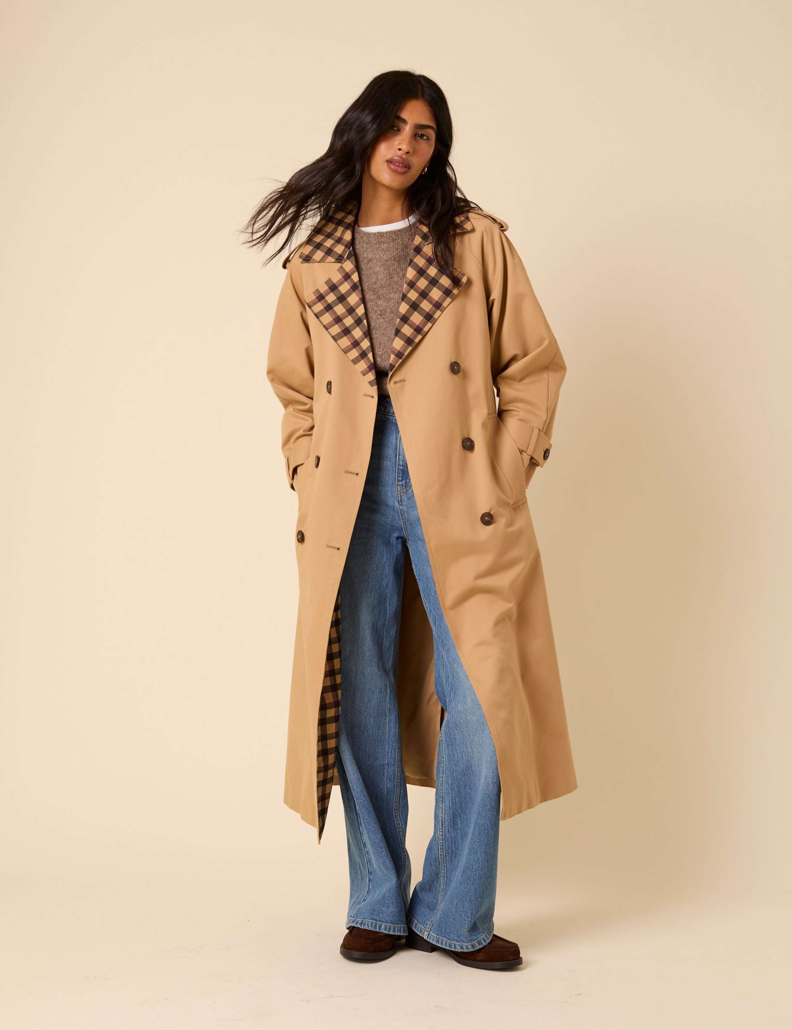 Pure Cotton Longline Trench Coat