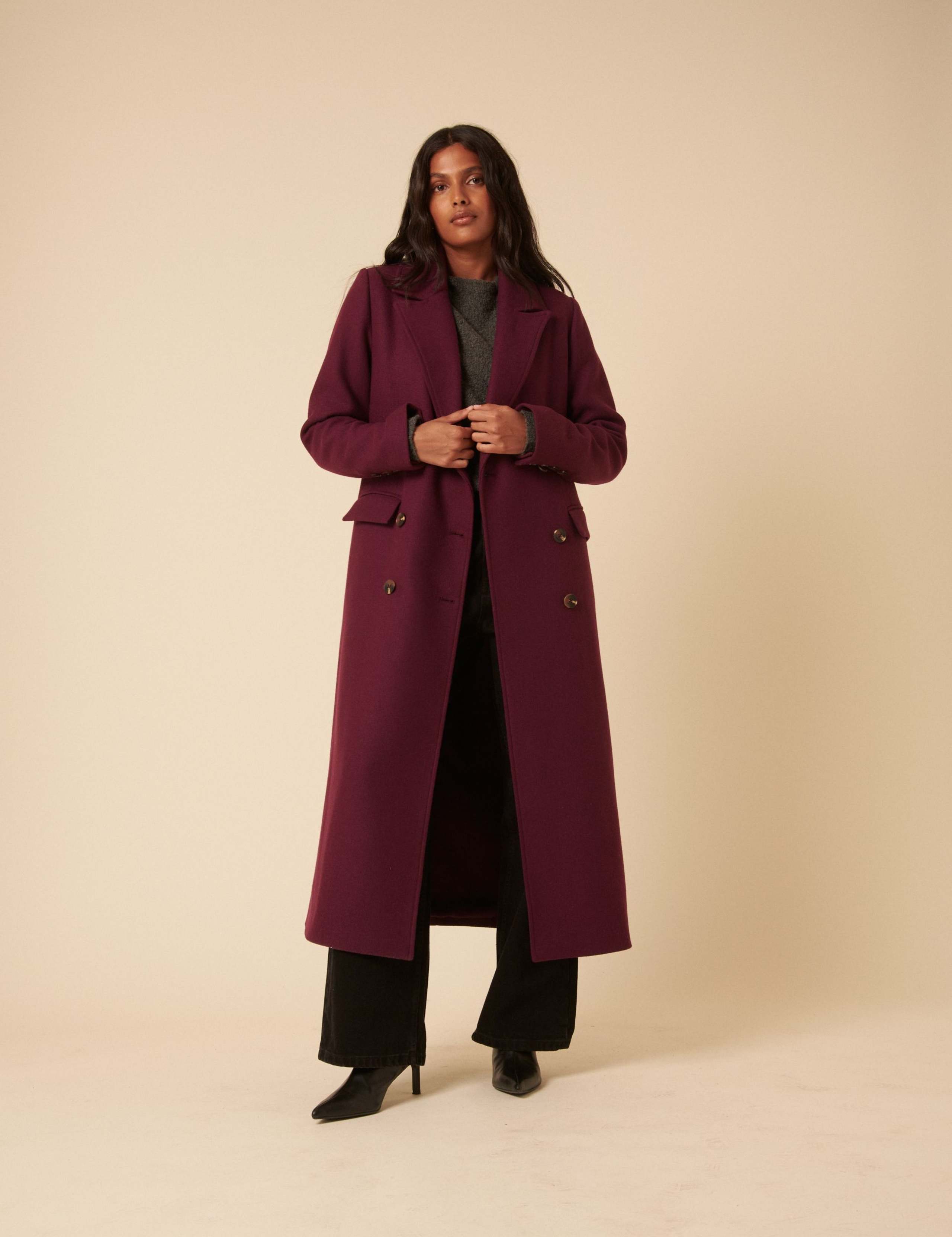 Double Breasted Longline Tailored  Coat