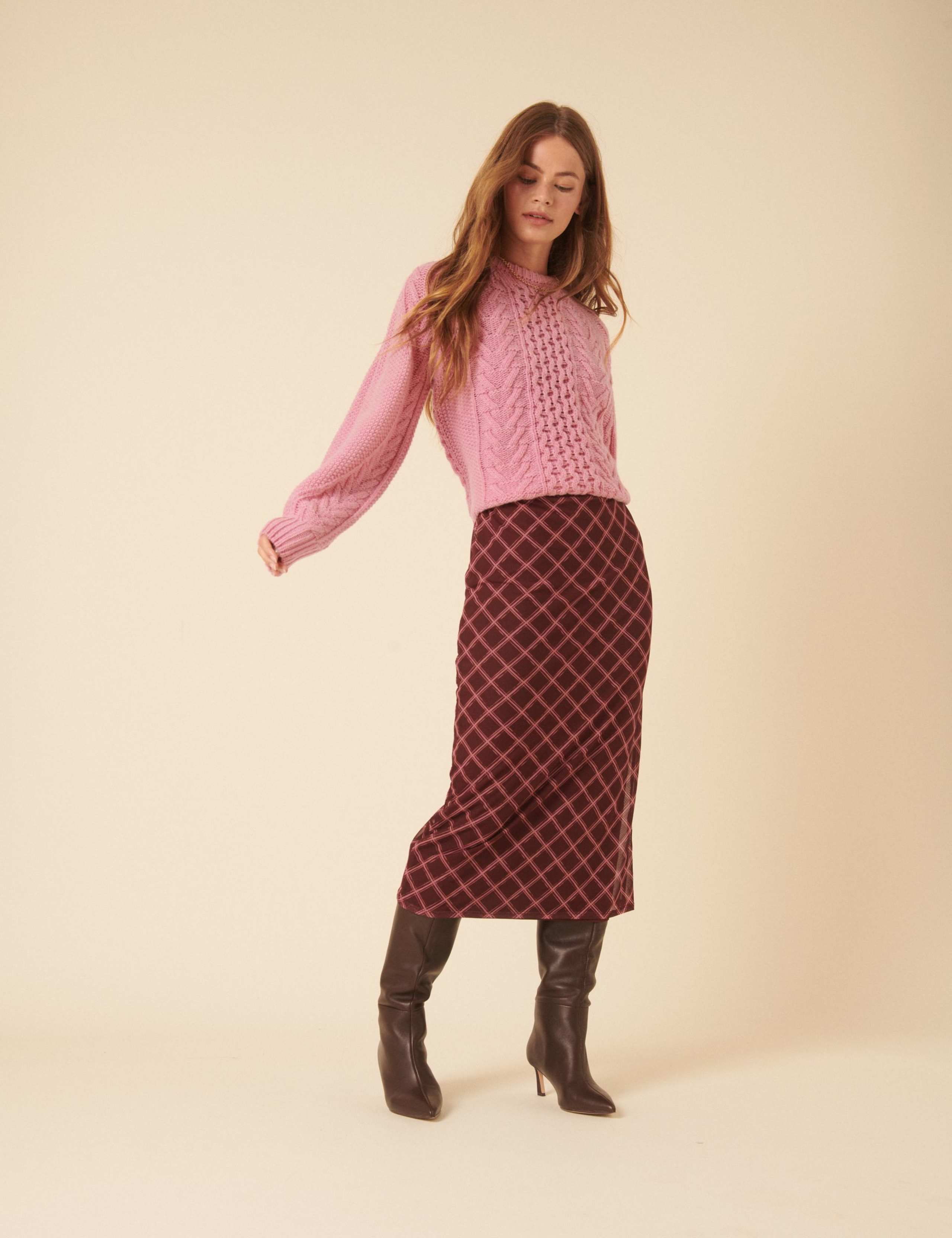 Wool Blend Cable Knit Jumper