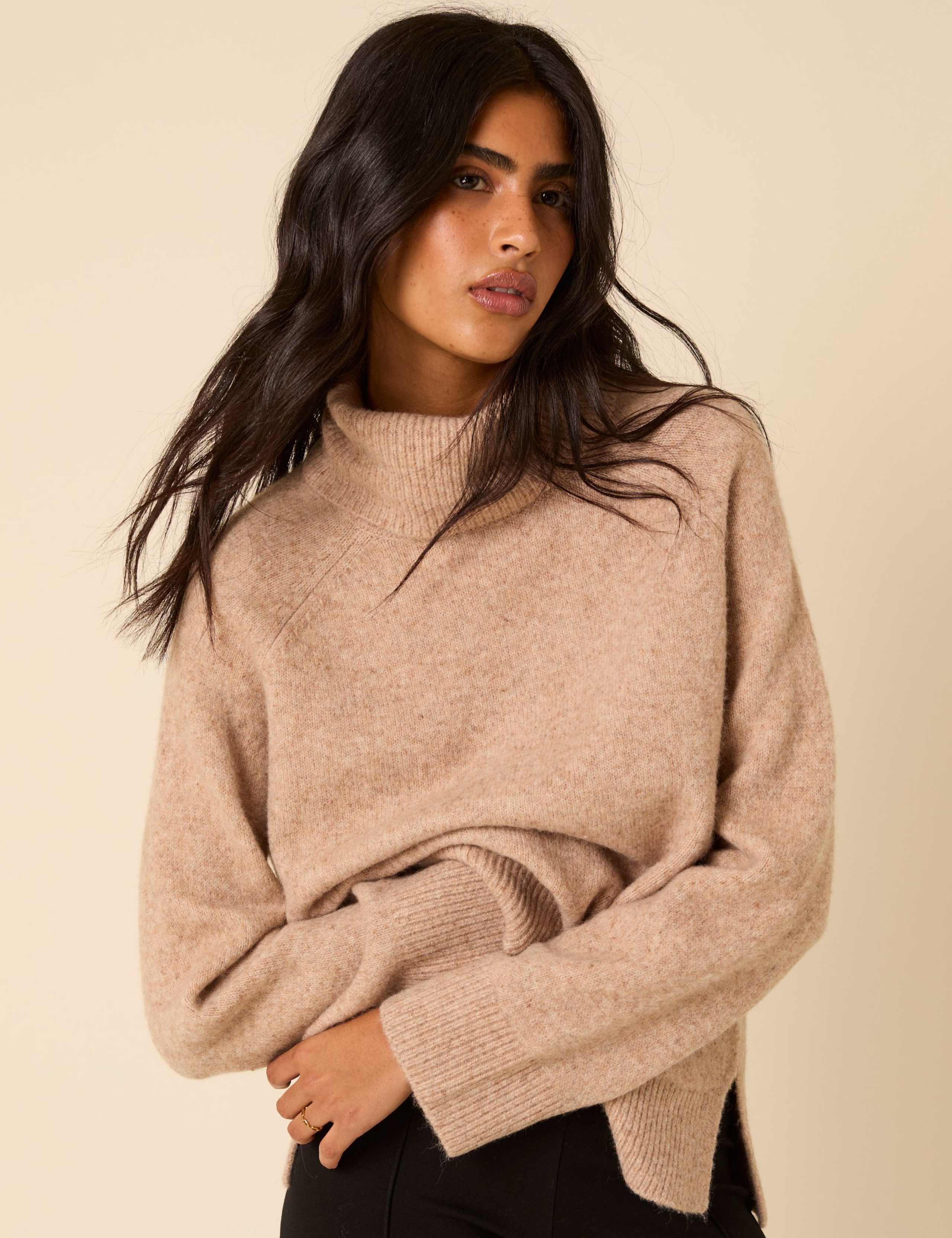 Roll Neck Relaxed Fit Jumper