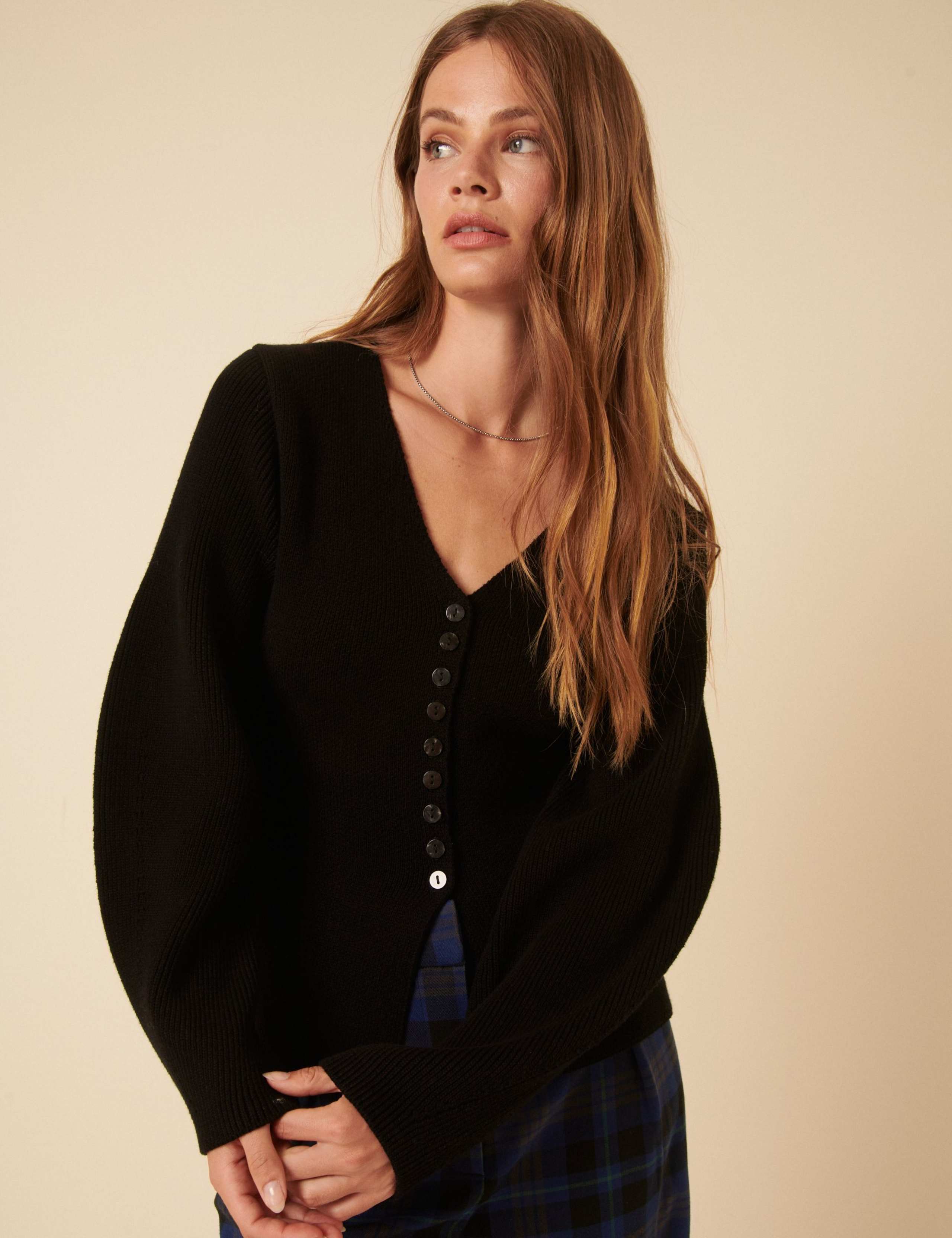 Pure Cotton Textured Barrel Sleeve Cardigan