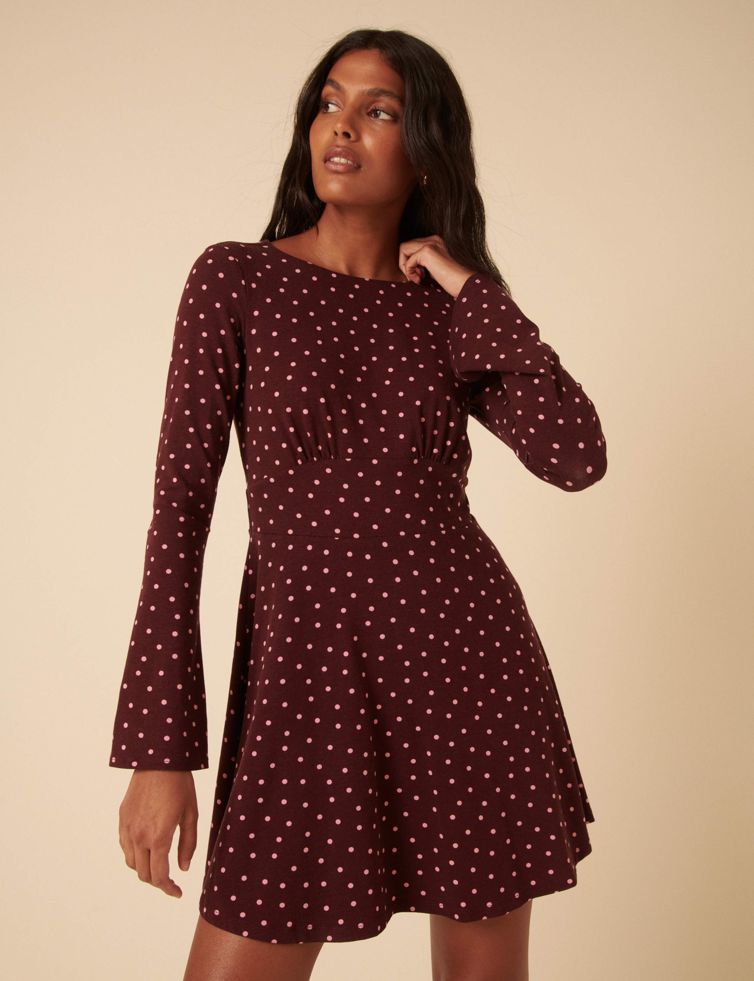Polka Dot Mini Skater Dress