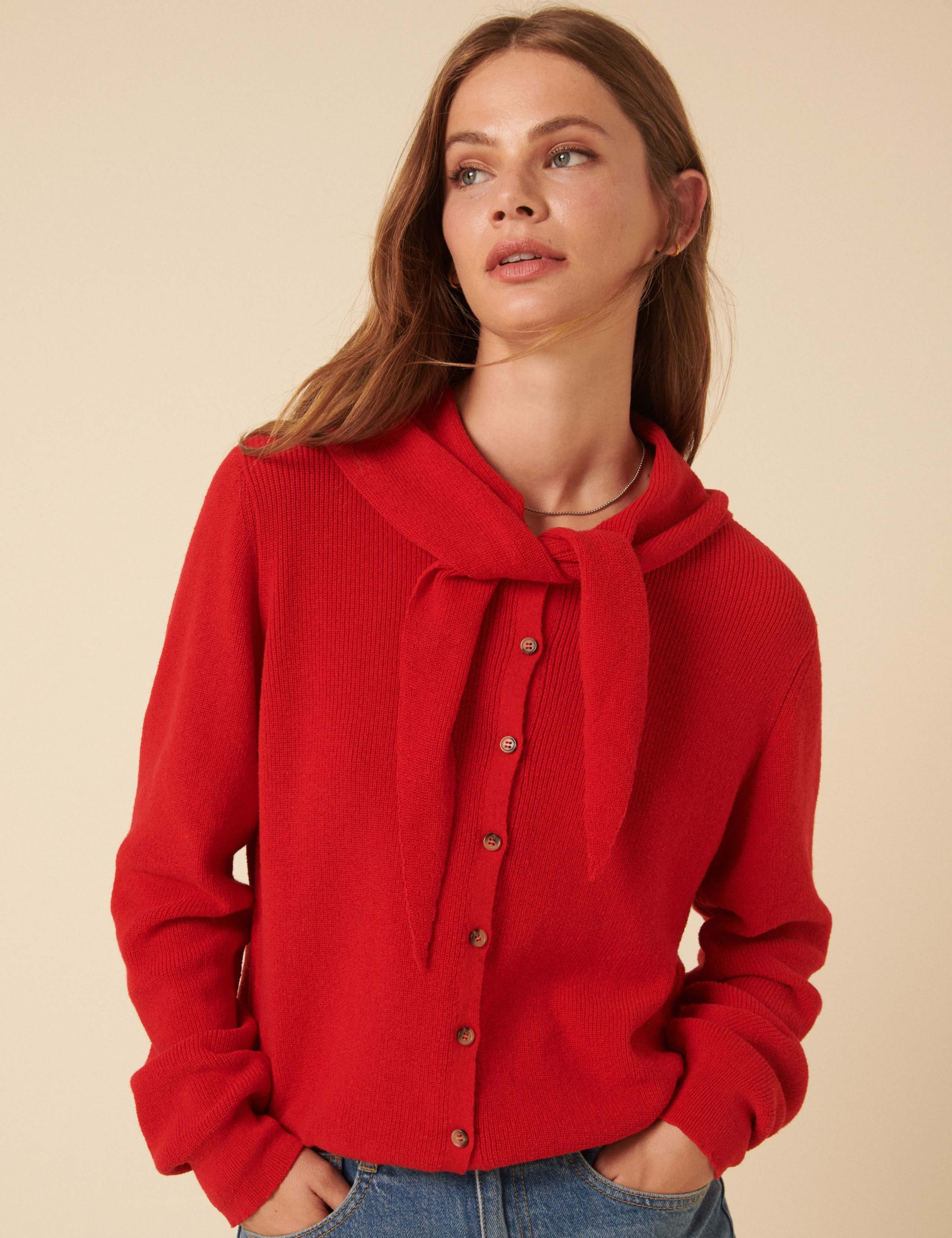 Cotton Rich Neckerchief Tie Cardigan