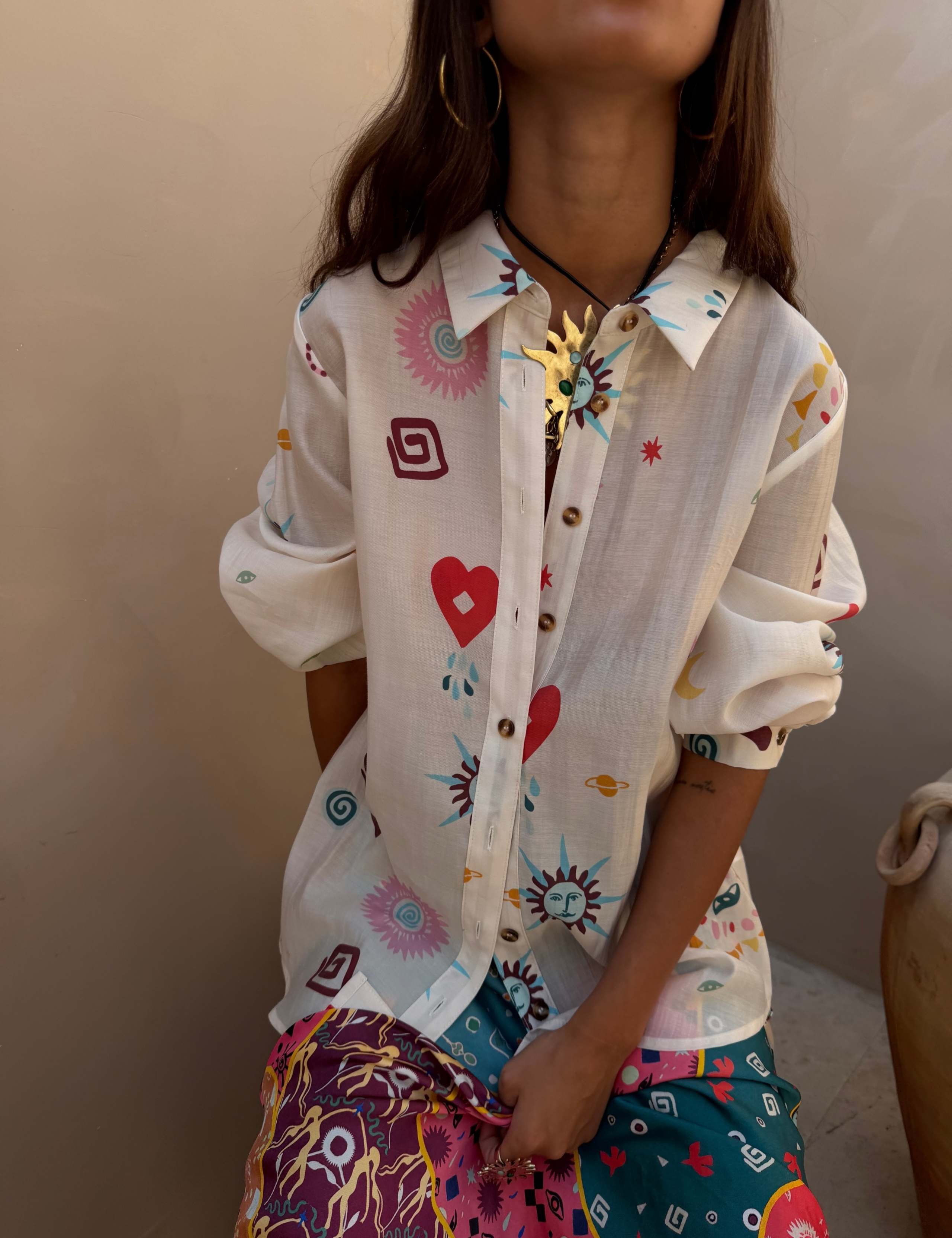 Lyocell Rich Printed Shirt