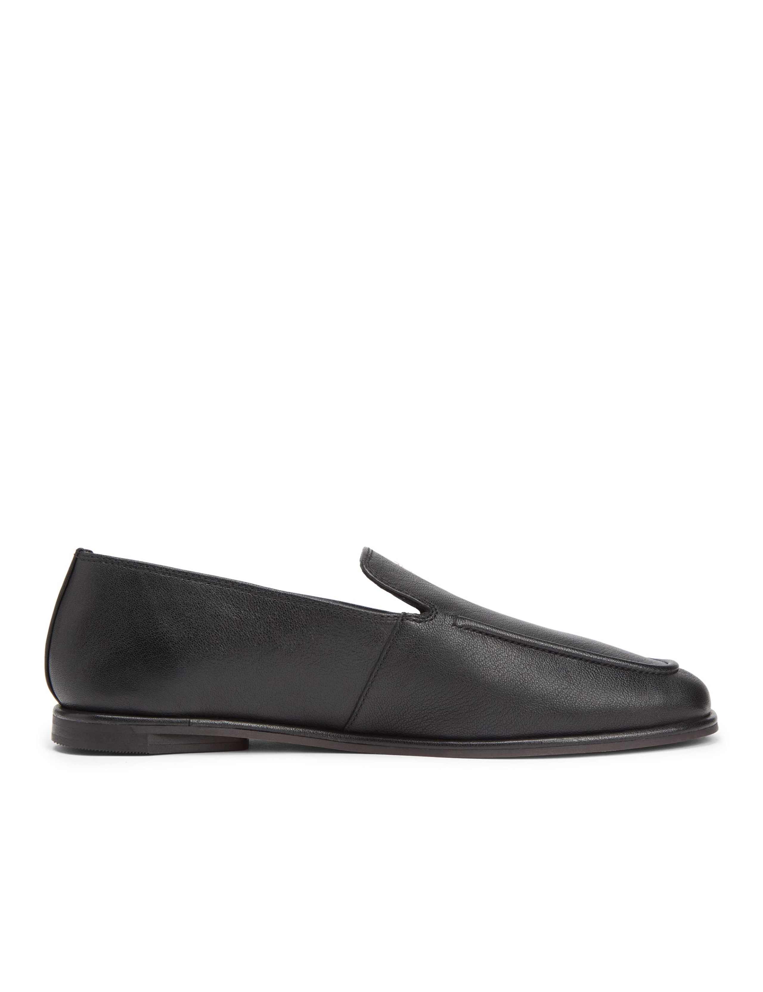 Leather Slip On Flat Loafers