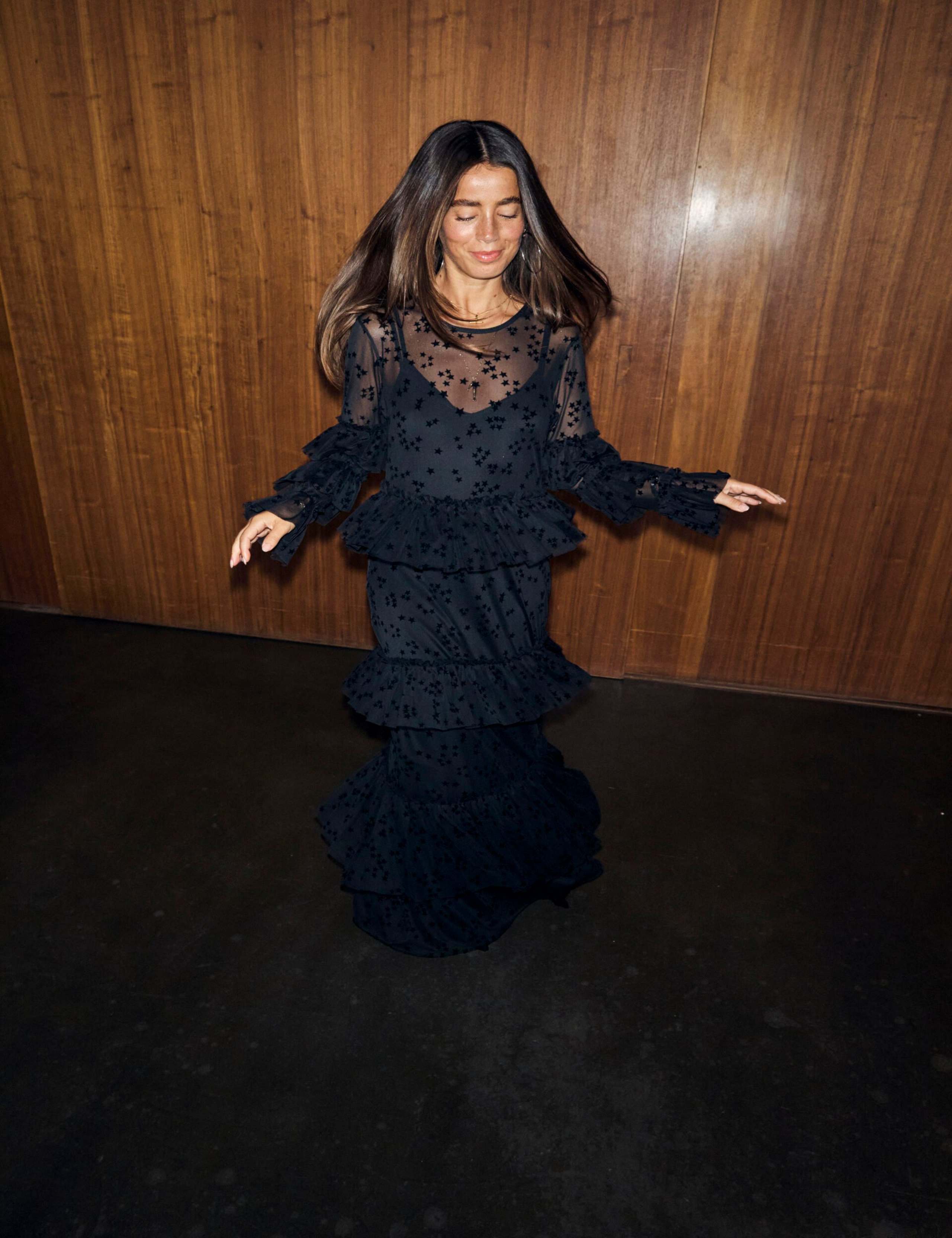 Mesh Star & Moon Maxi Dress