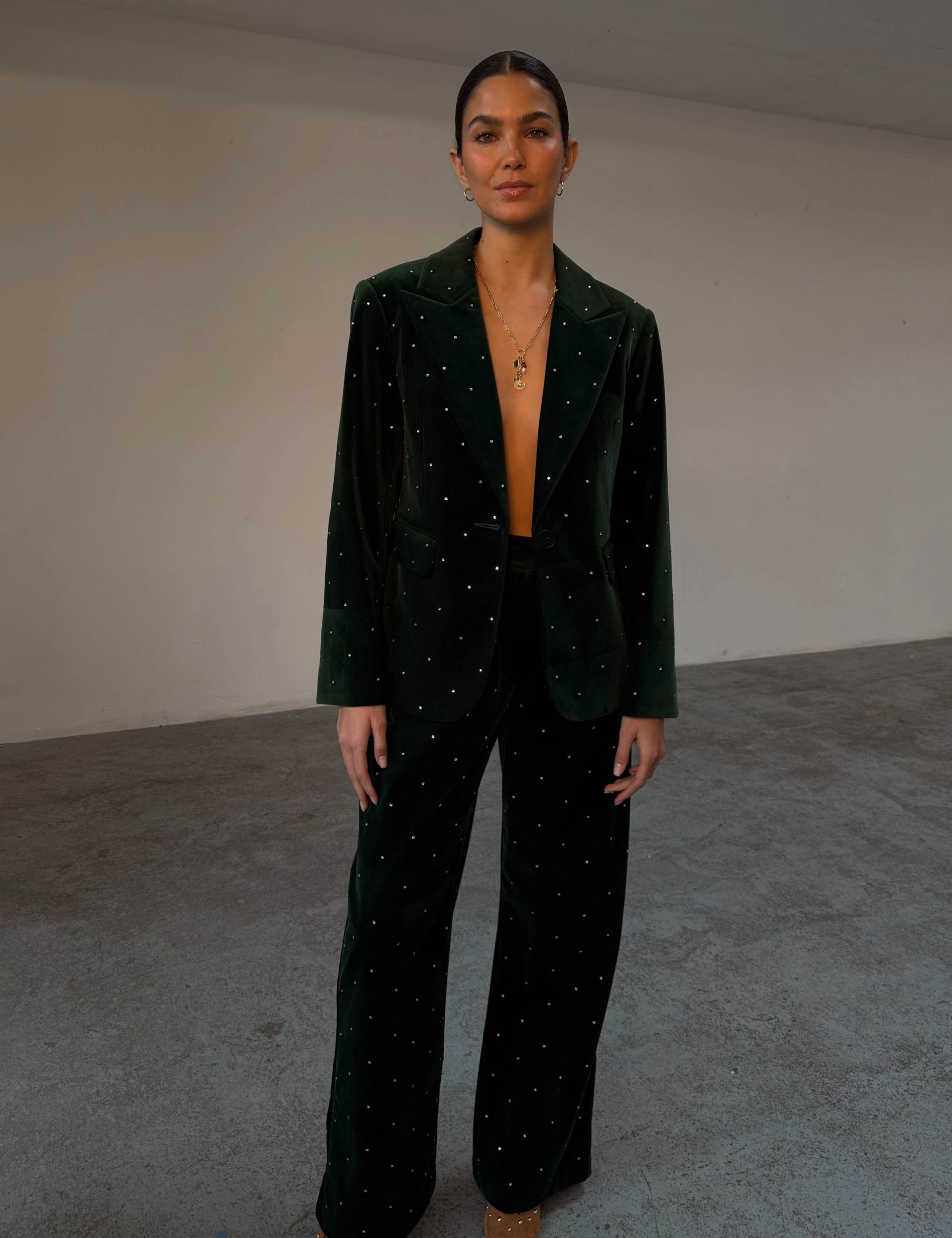 Velvet Diamanté Slim Fit Trousers