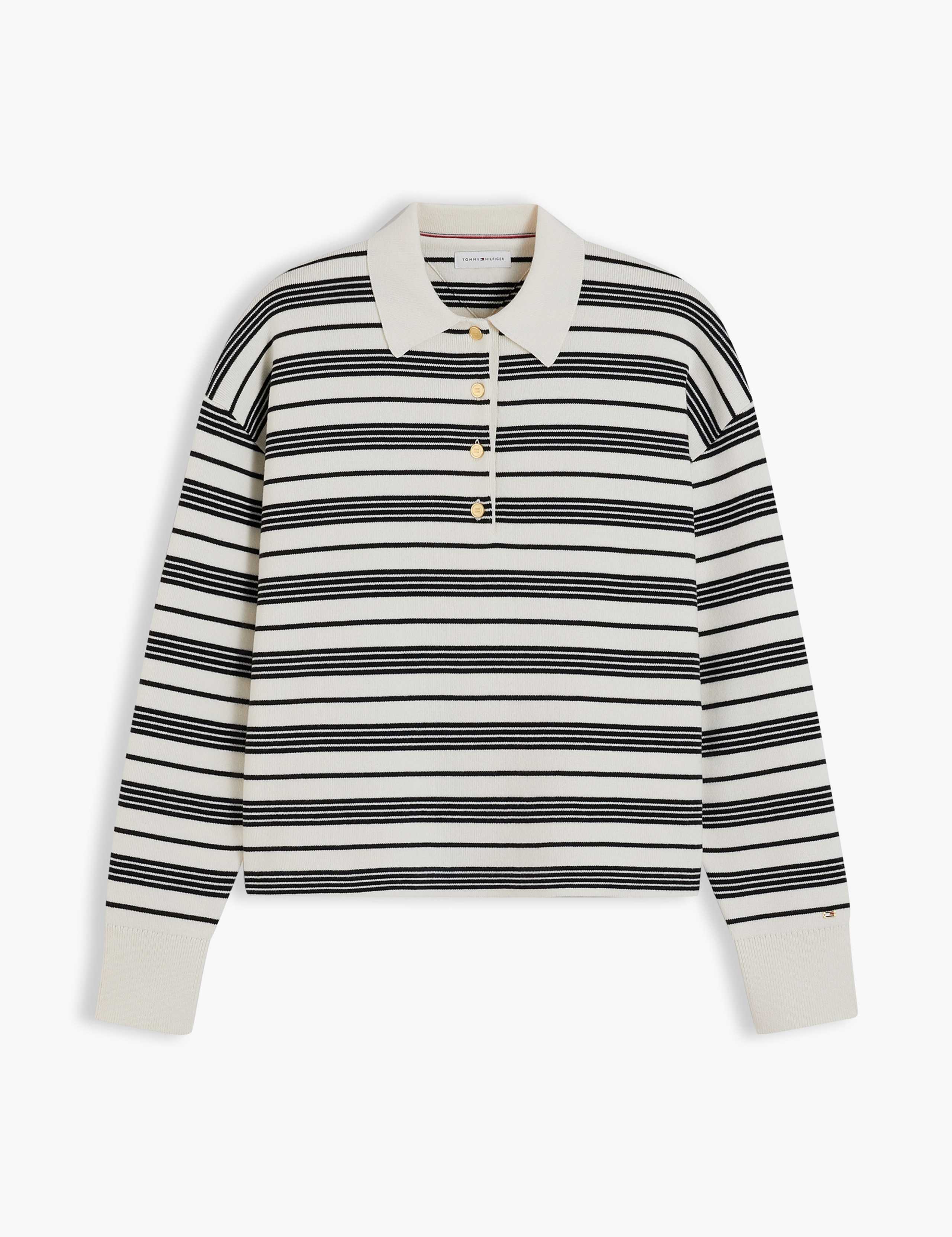 Pure Cotton Striped Collared Jumper