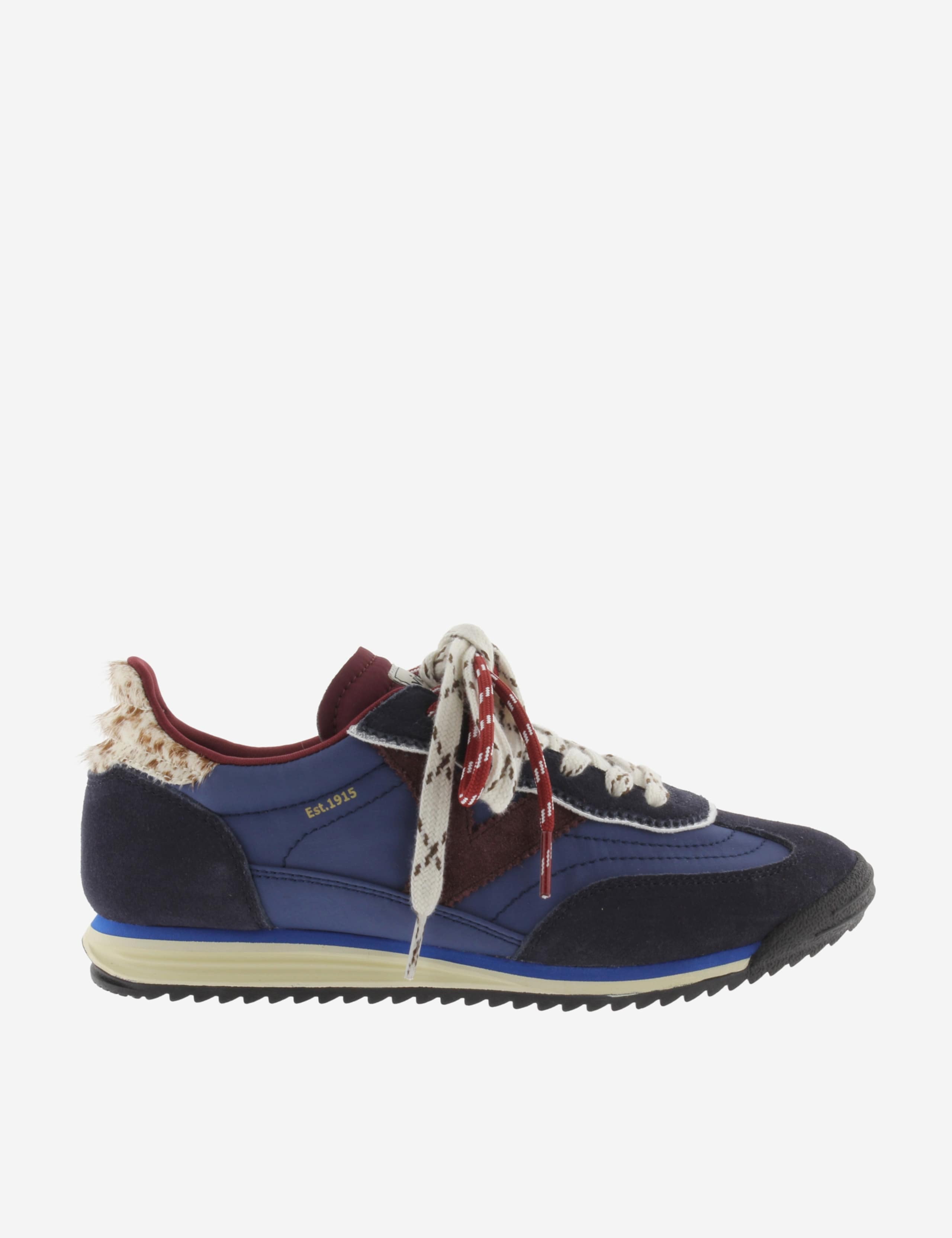 Double Lace Suede Panel Trainers