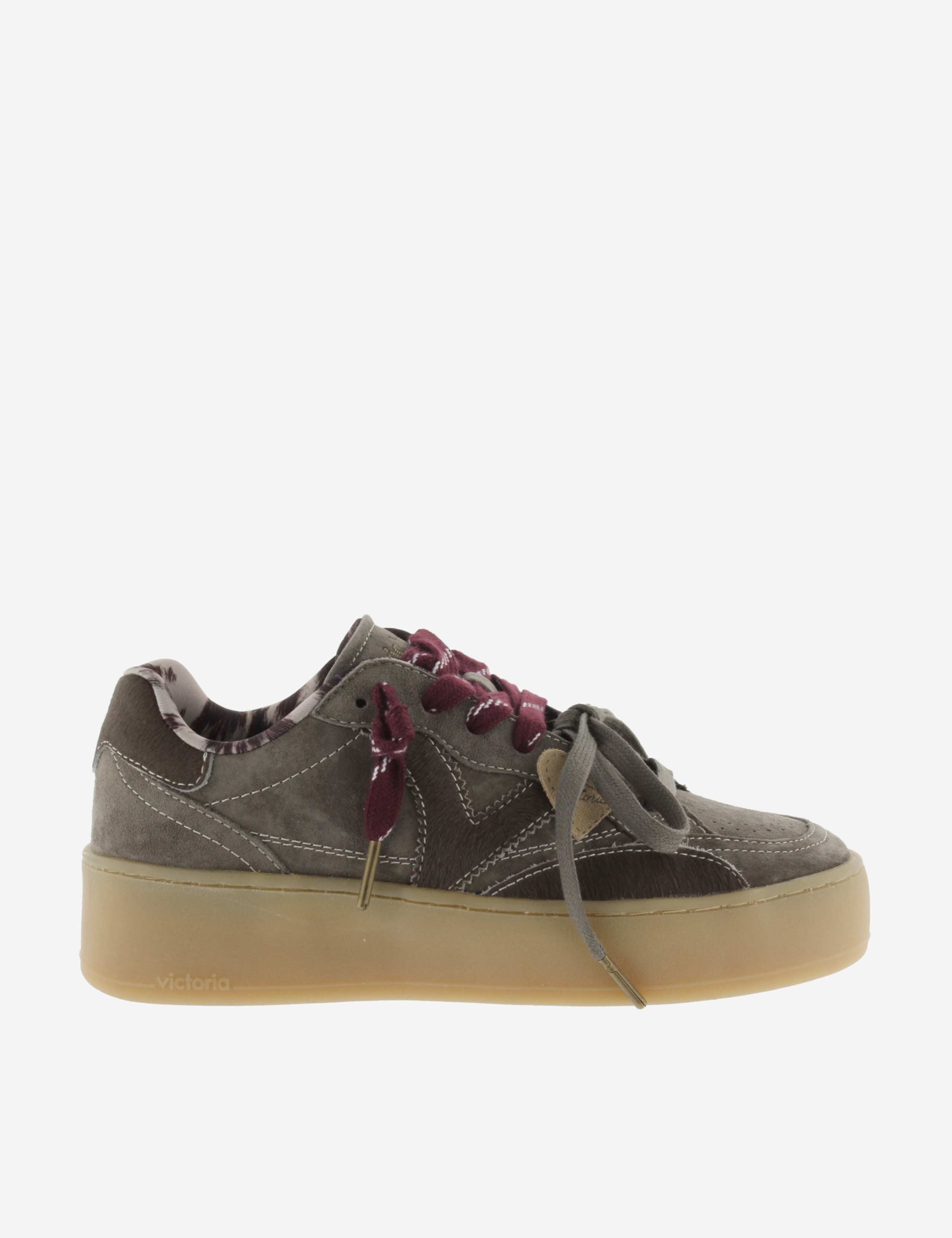 Suede Lace Up Platform Trainers
