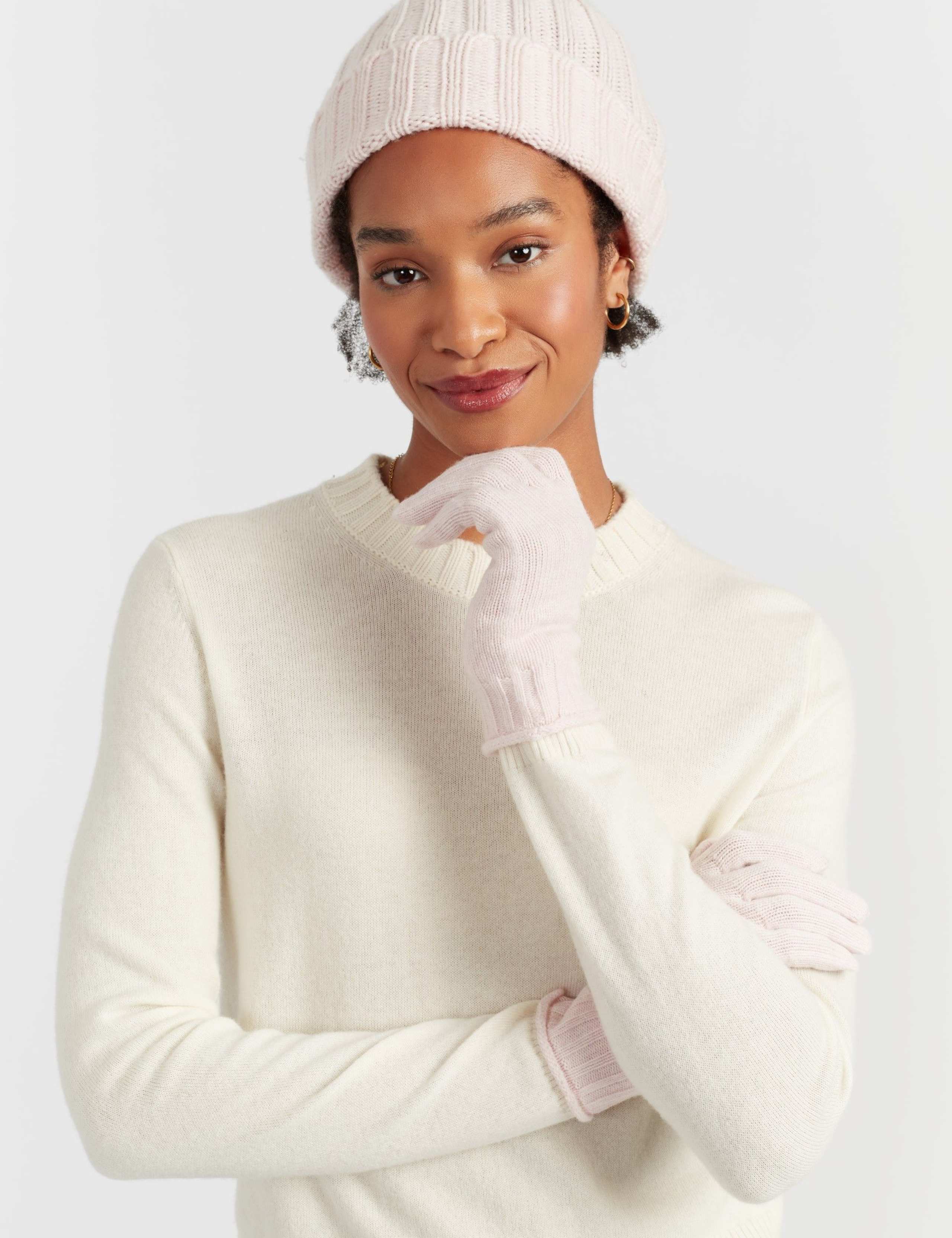 Wool Rich Rib Beanie Hat with Cashmere