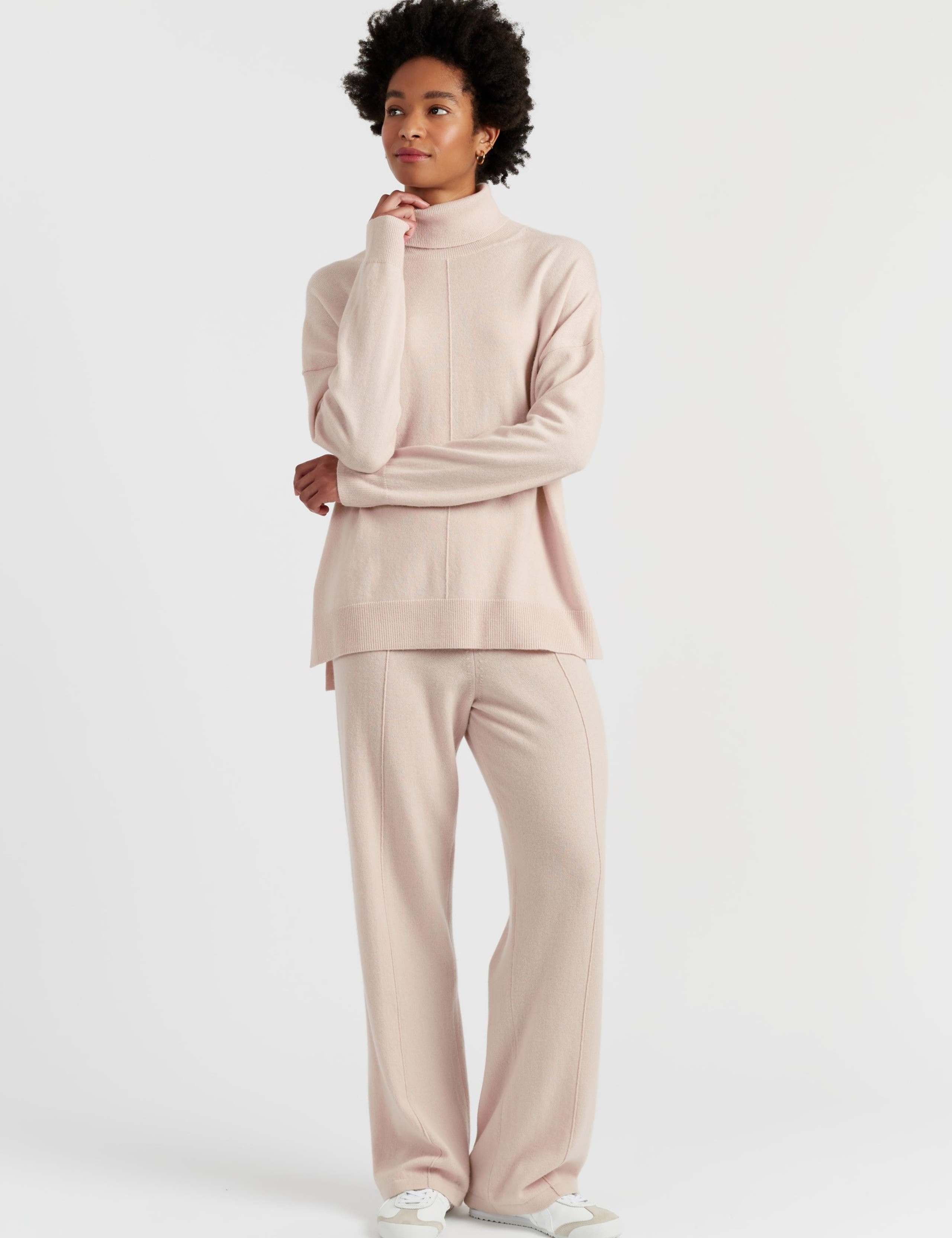 Wool Rich Roll Neck Jumper with Cashmere