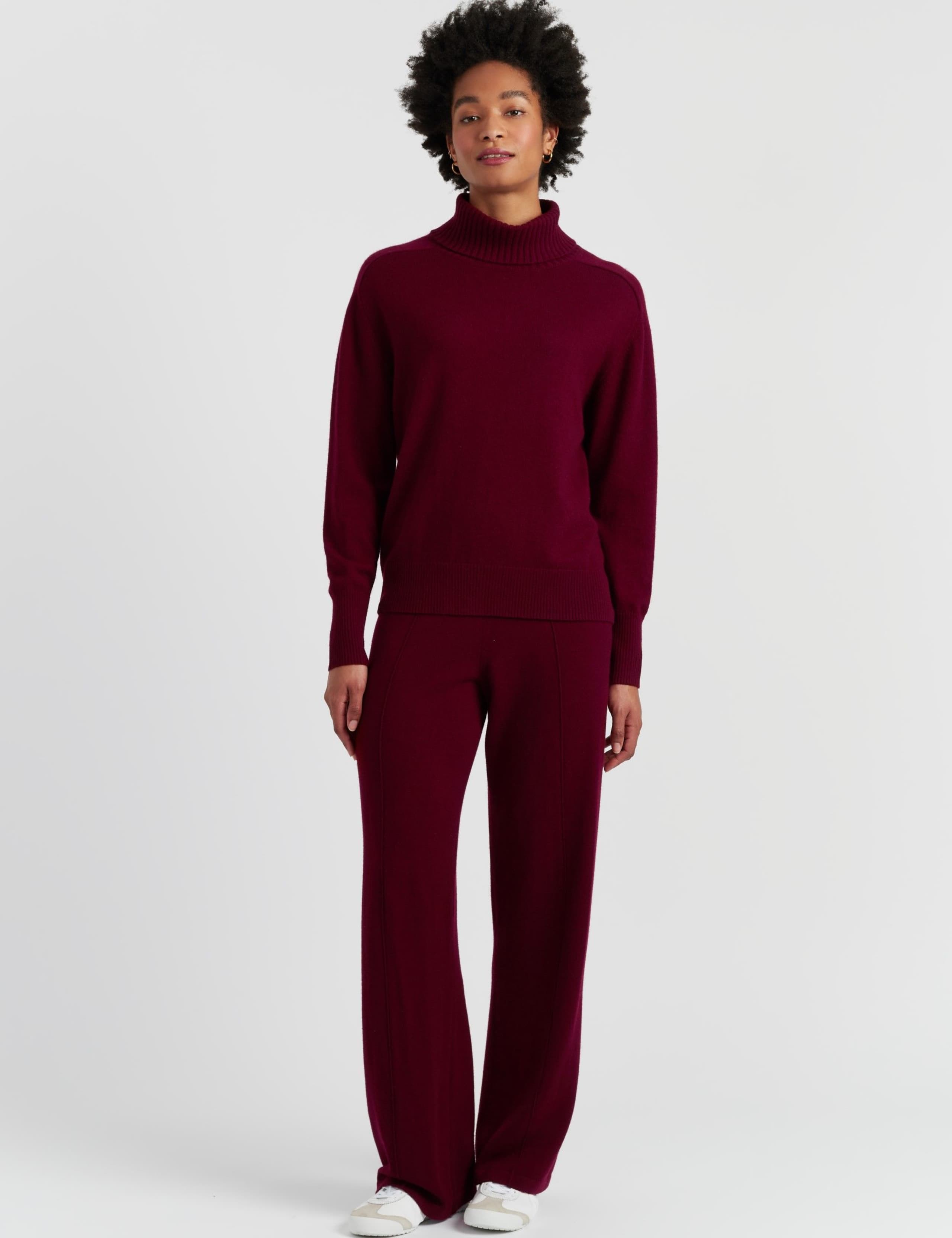 Wool Rich Roll Neck Jumper with Cashmere