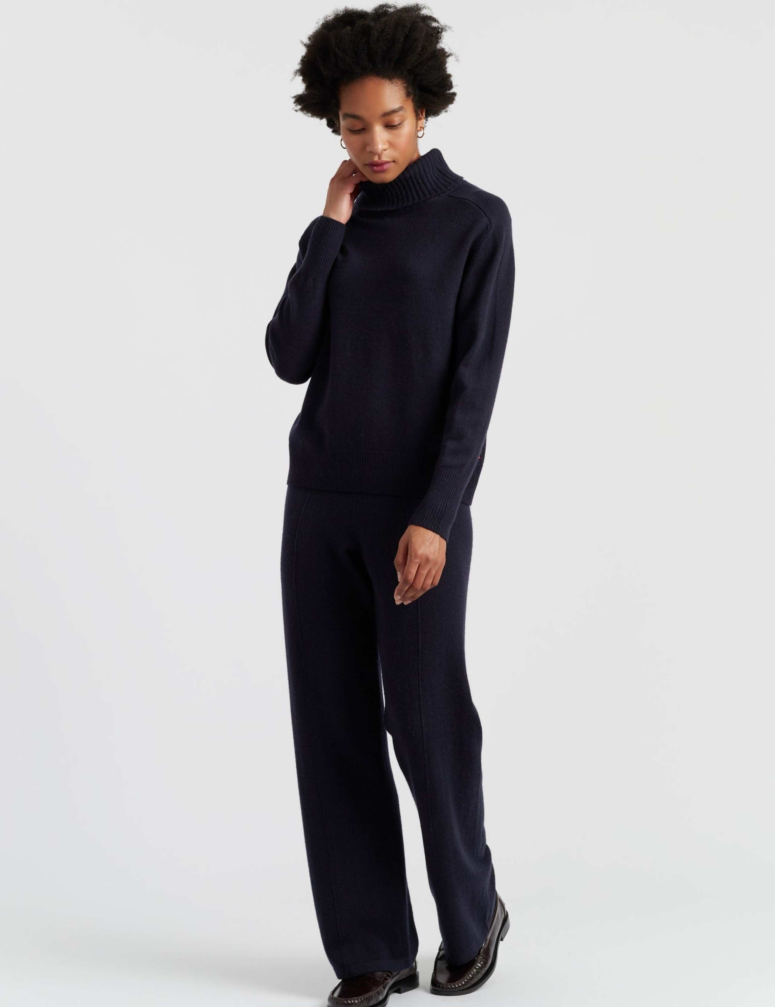 Wool Rich Roll Neck Jumper with Cashmere