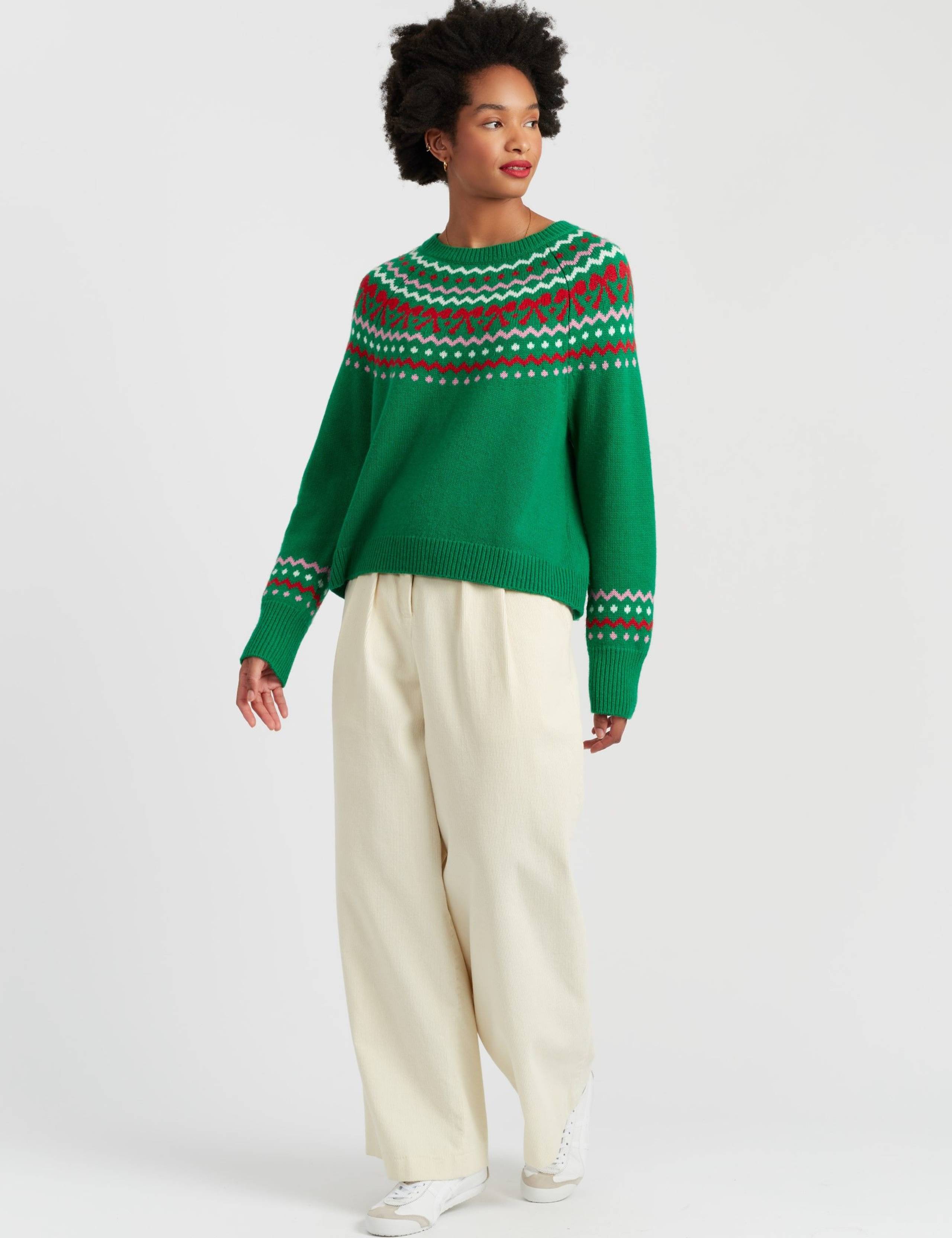 Wool and Cashmere Bow Fair Isle Jumper