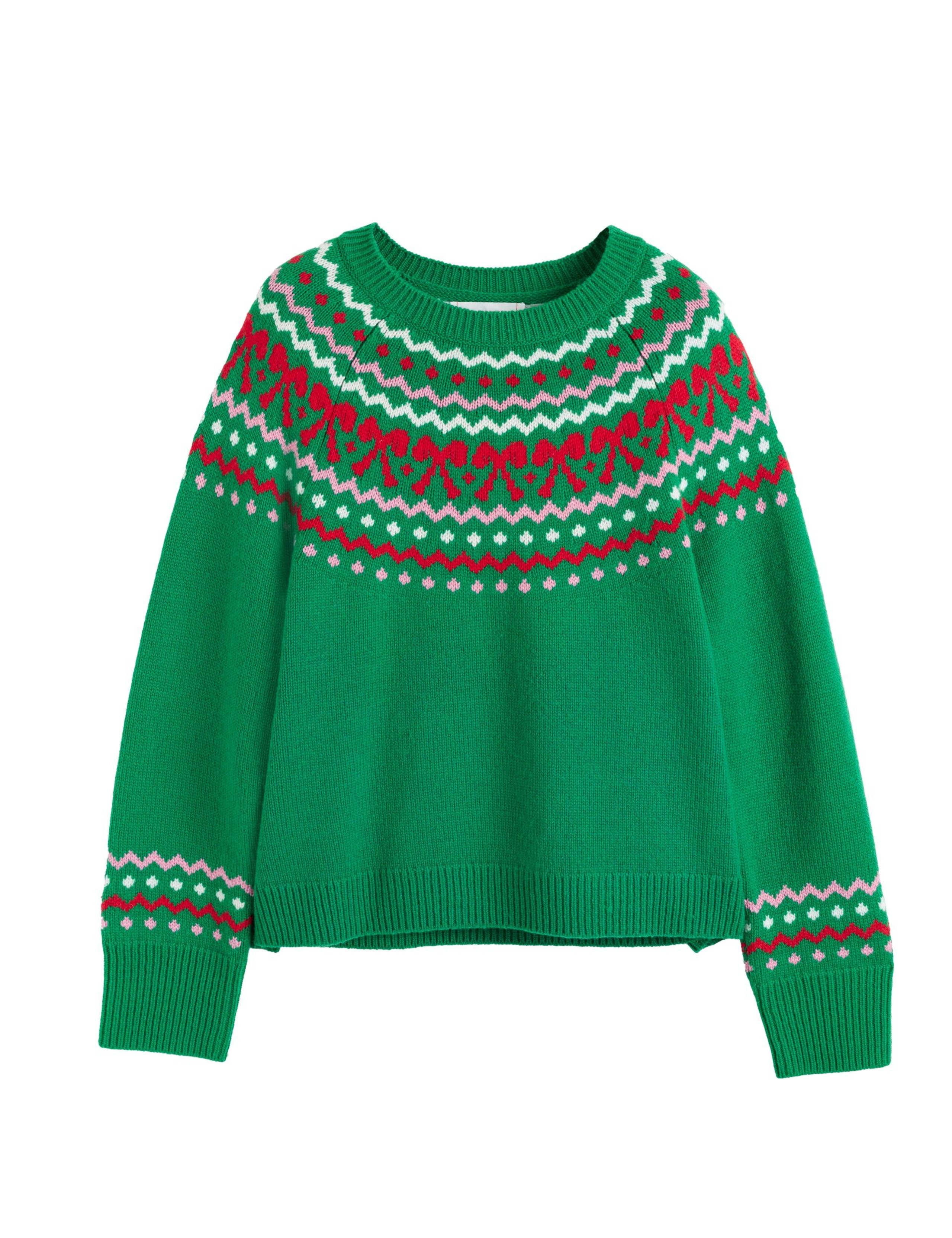 Wool and Cashmere Bow Fair Isle Jumper