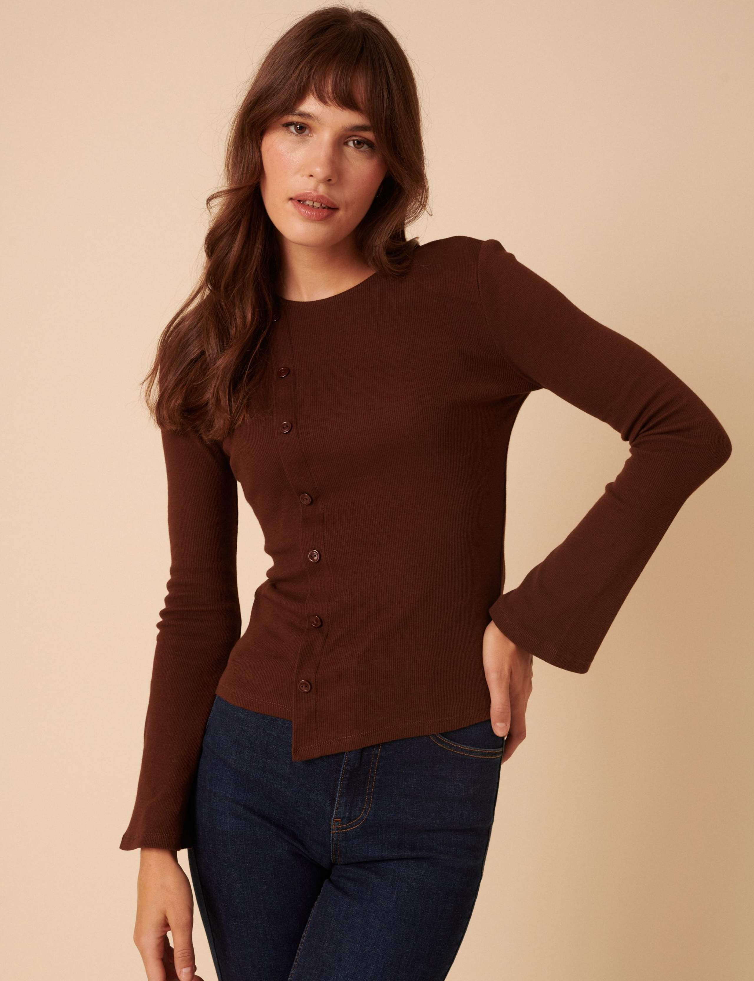 Cotton Rich Button Through Top