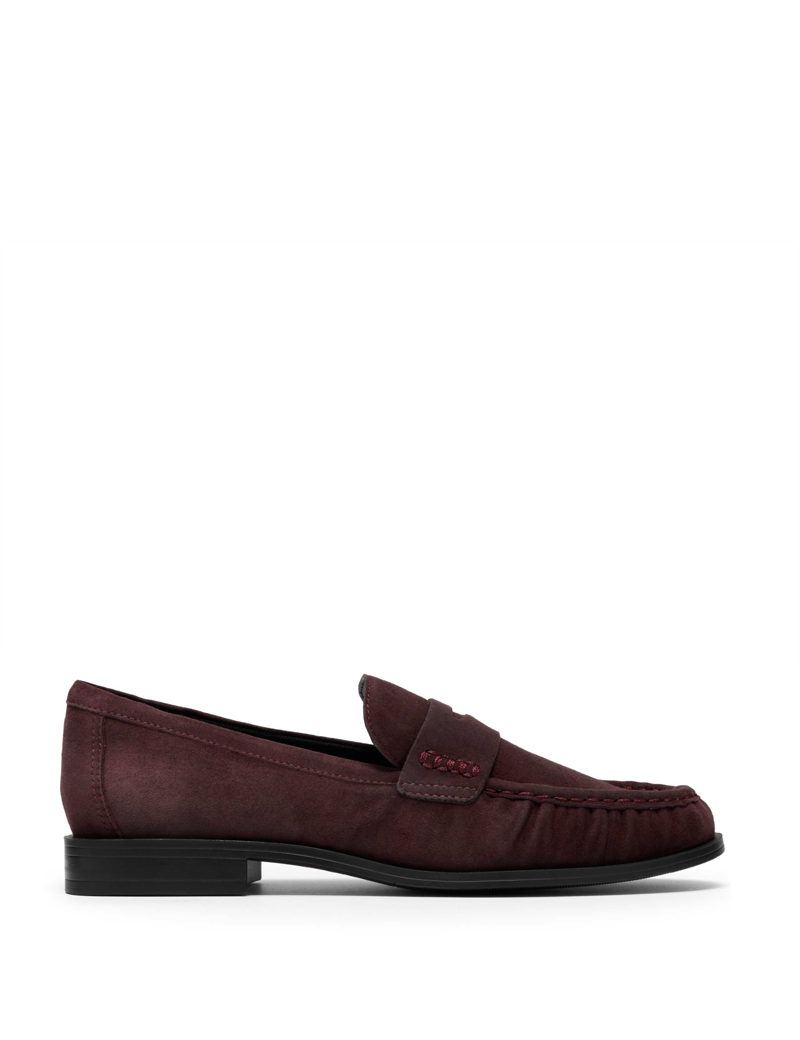 Suede Block Heel Loafers