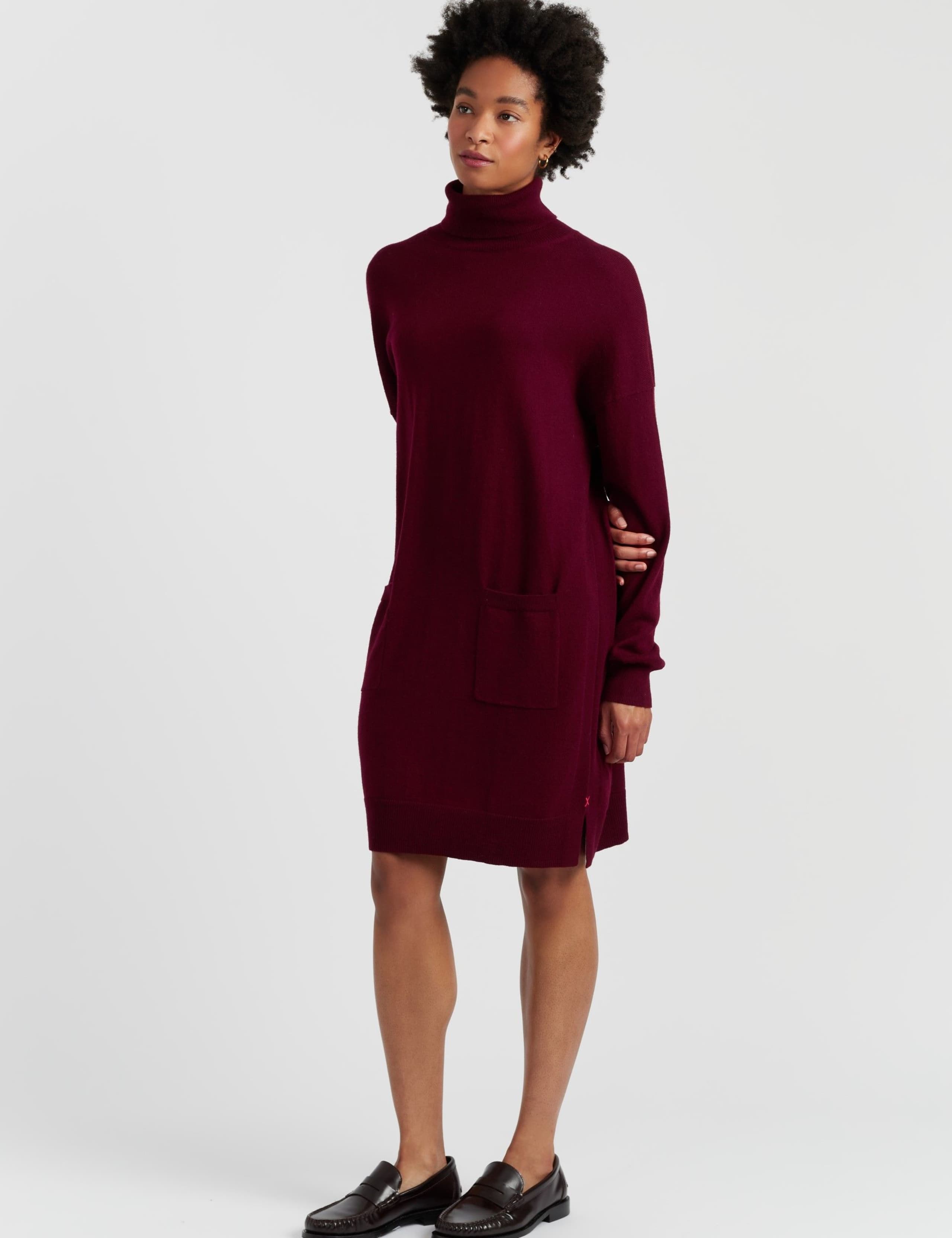 Wool Rich Mini Jumper Dress with Cashmere