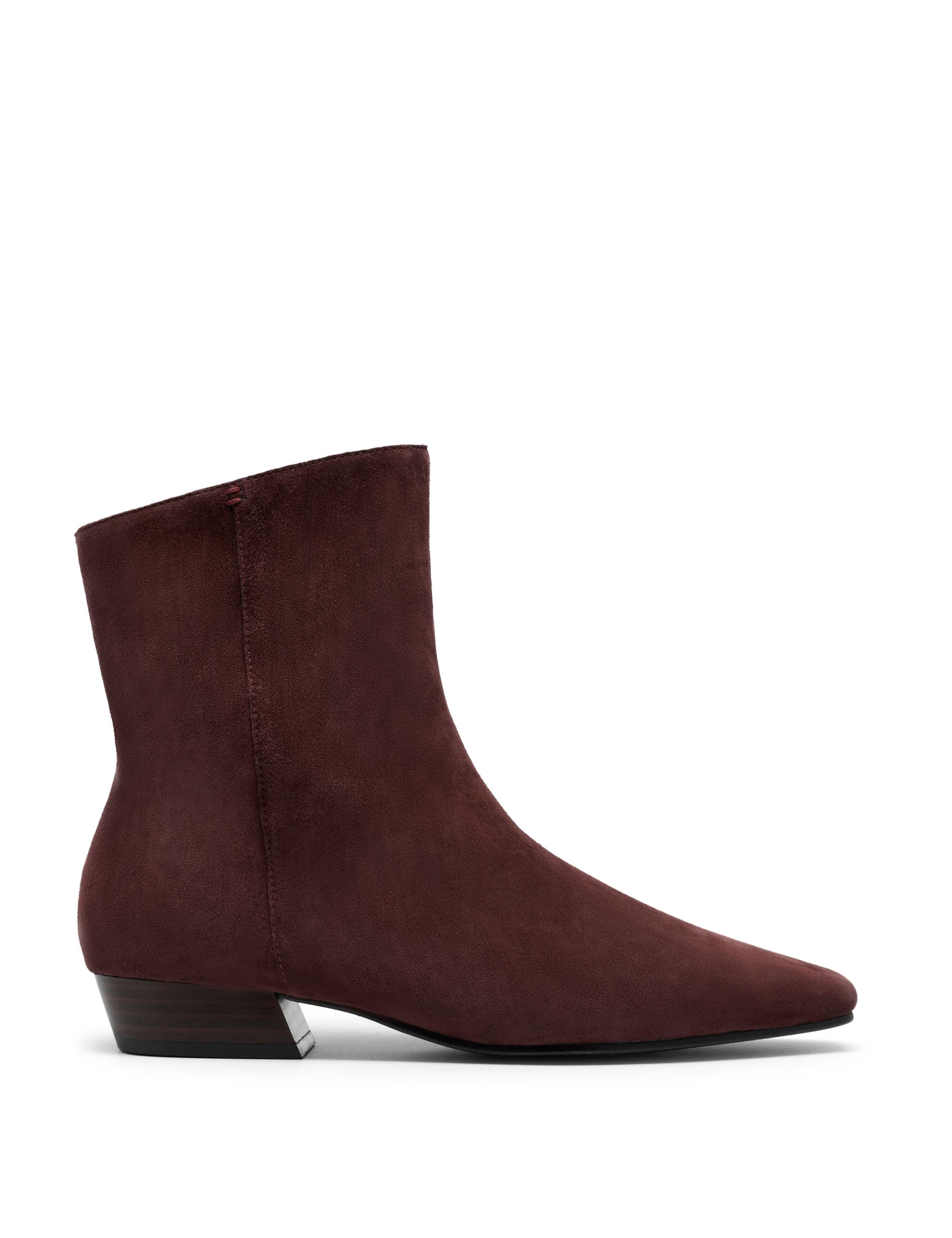 Suede Block Heel Ankle Boots