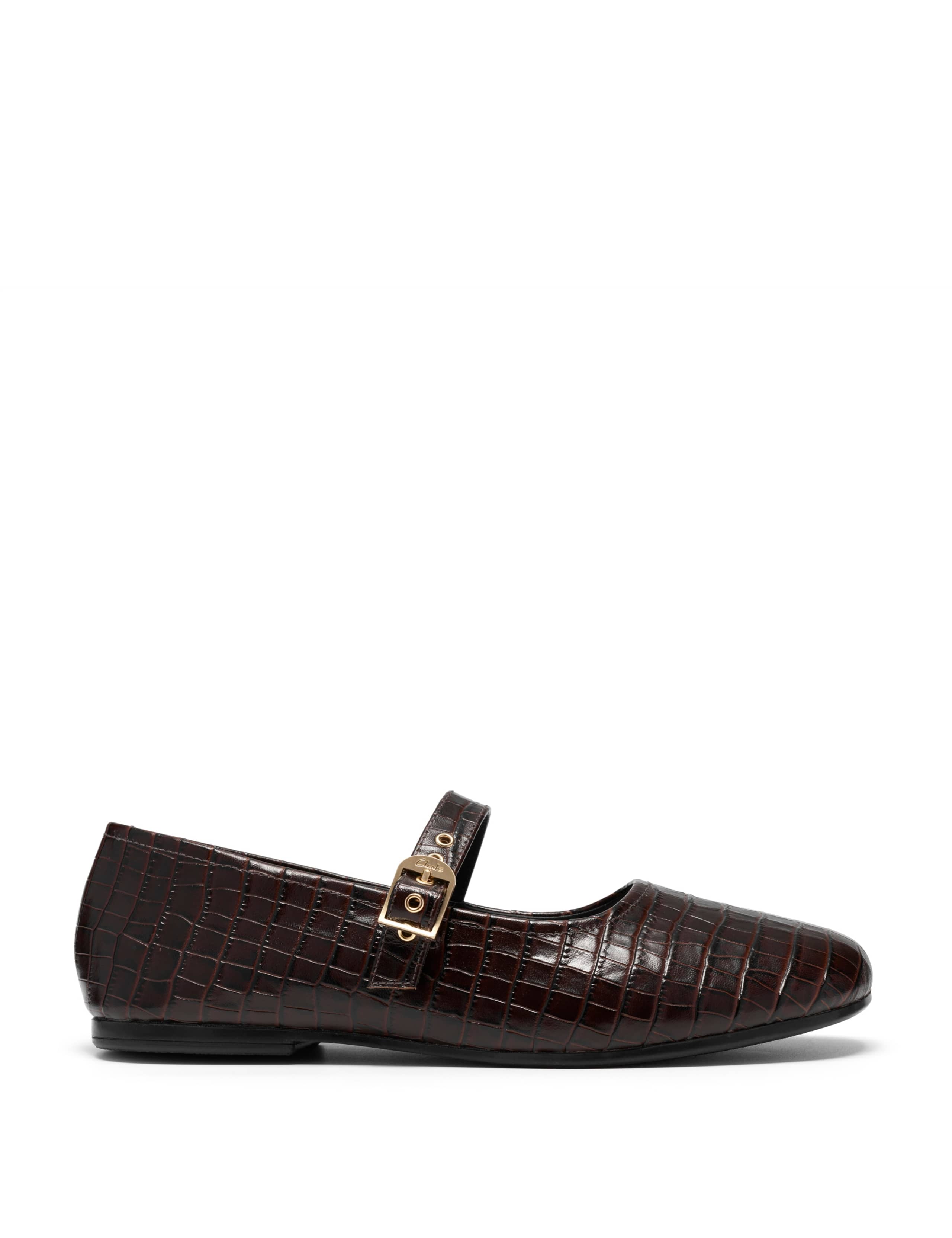Livia Jane Leather Croc Mary Jane Ballet Pumps
