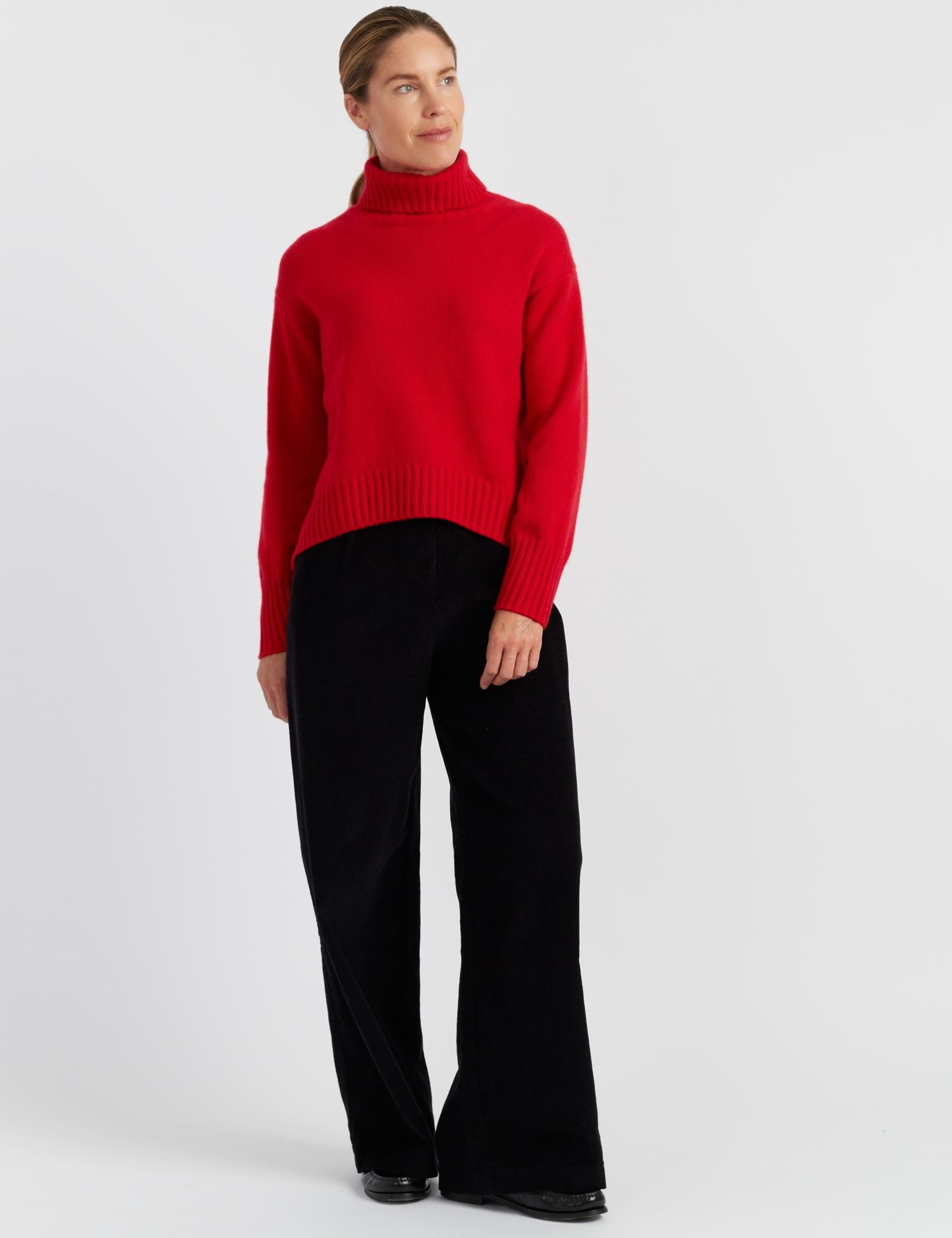 Wool Rich Roll Neck Jumper with Cashmere