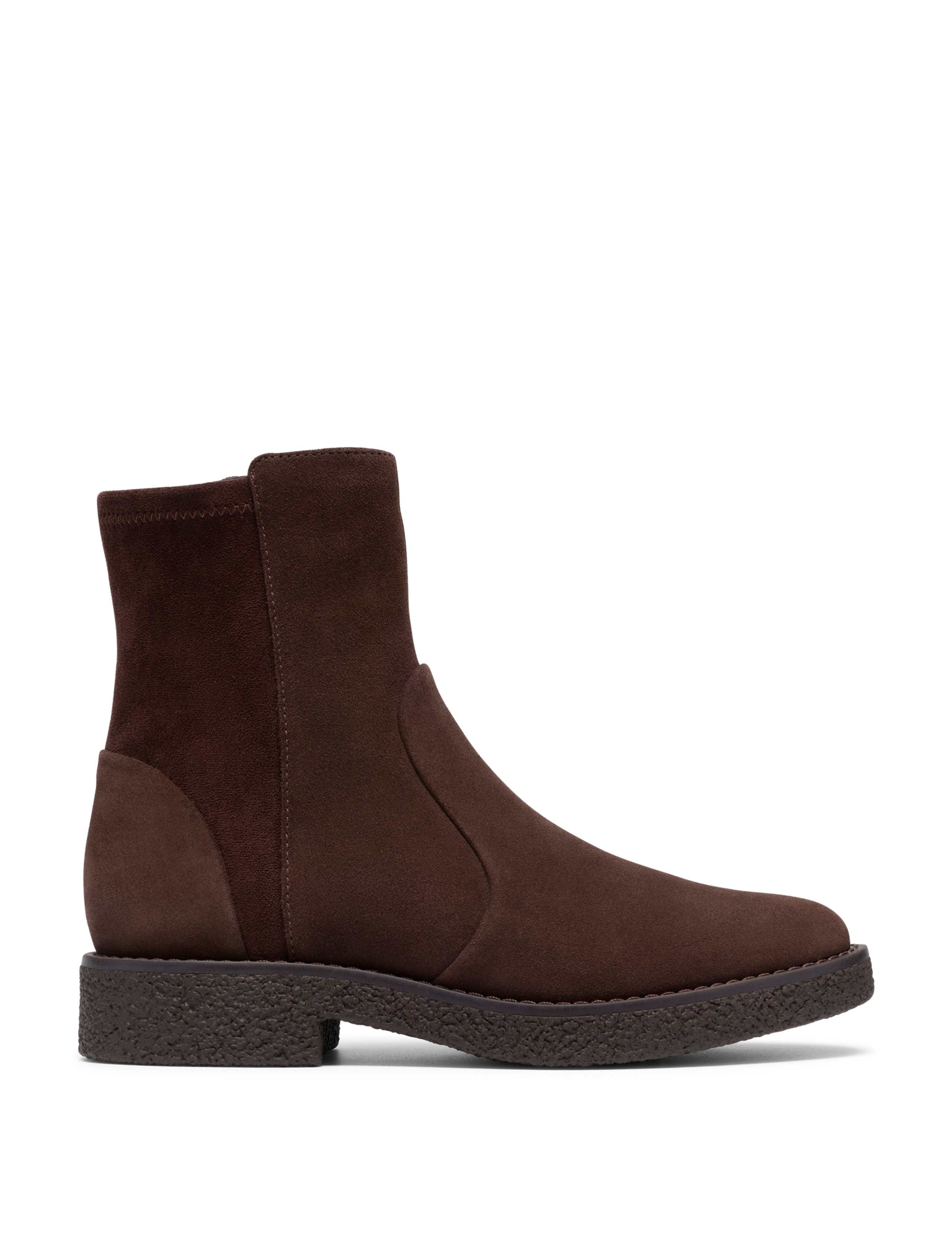 Suede Block Heel Ankle Boots