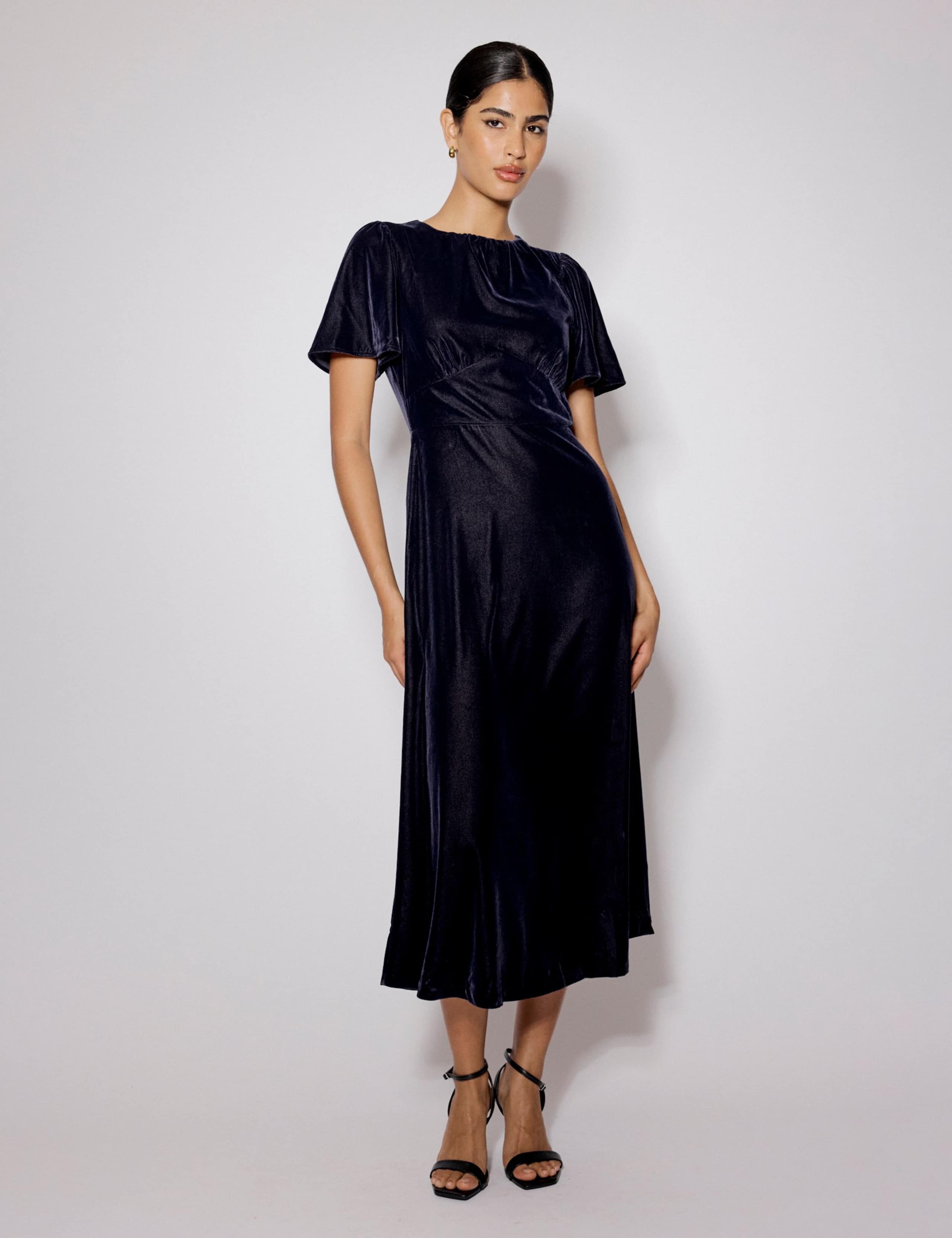 Velvet Midi Waisted Dress