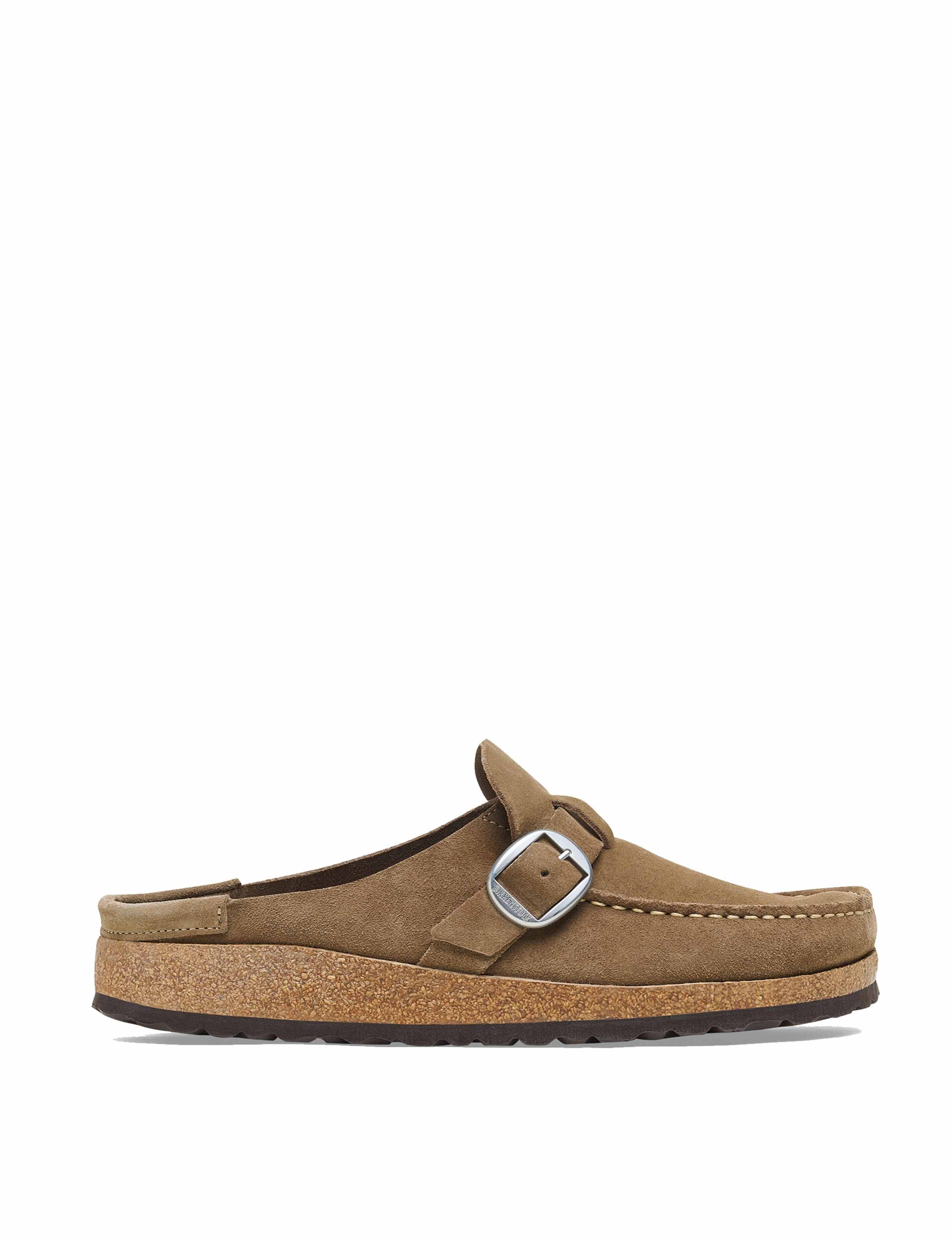 Buckley Suede Buckle Moccasin Clogs