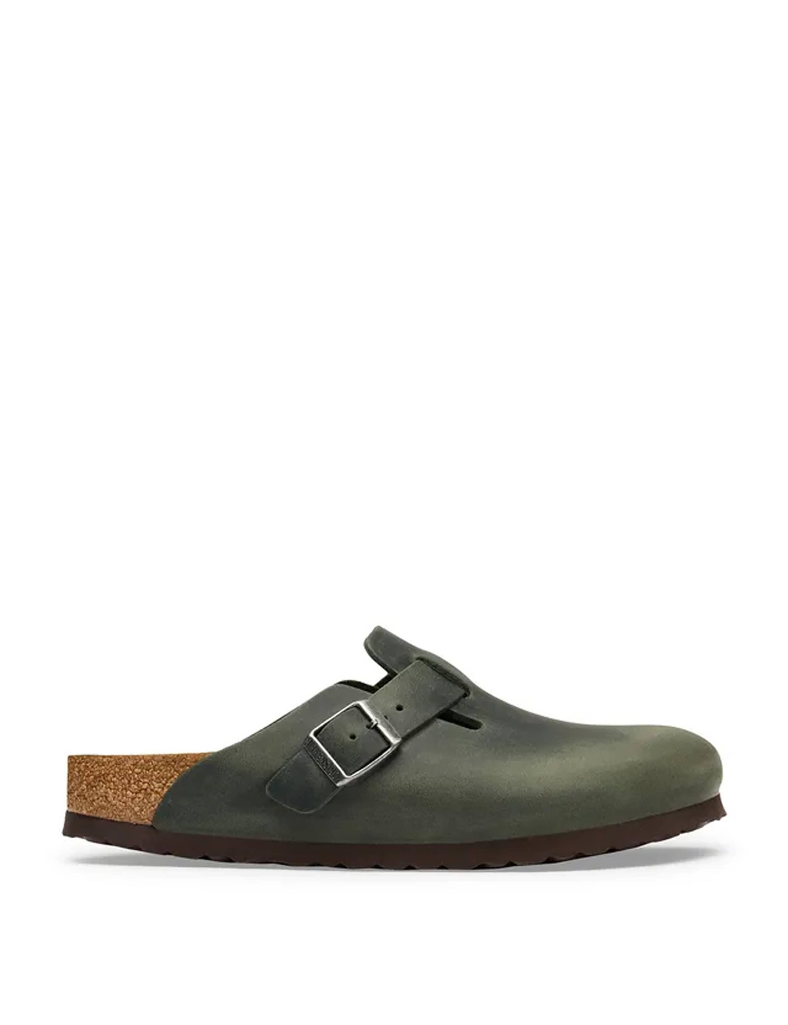 Boston Oiled Leather Footbed Clog Mules