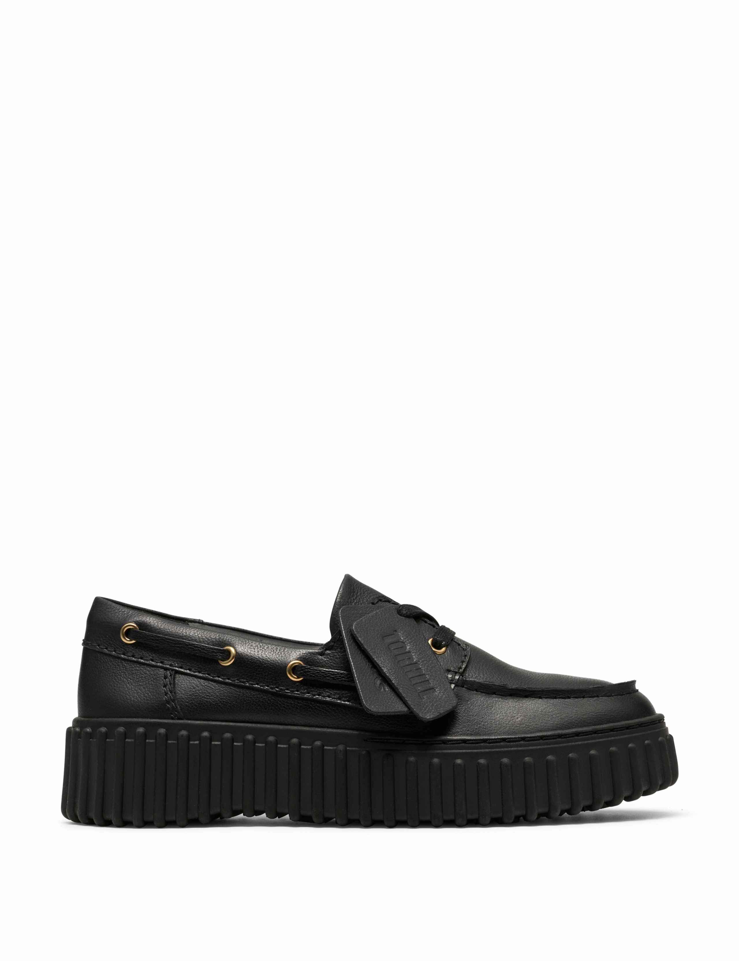 Leather Chunky Lace Up Boat Shoes