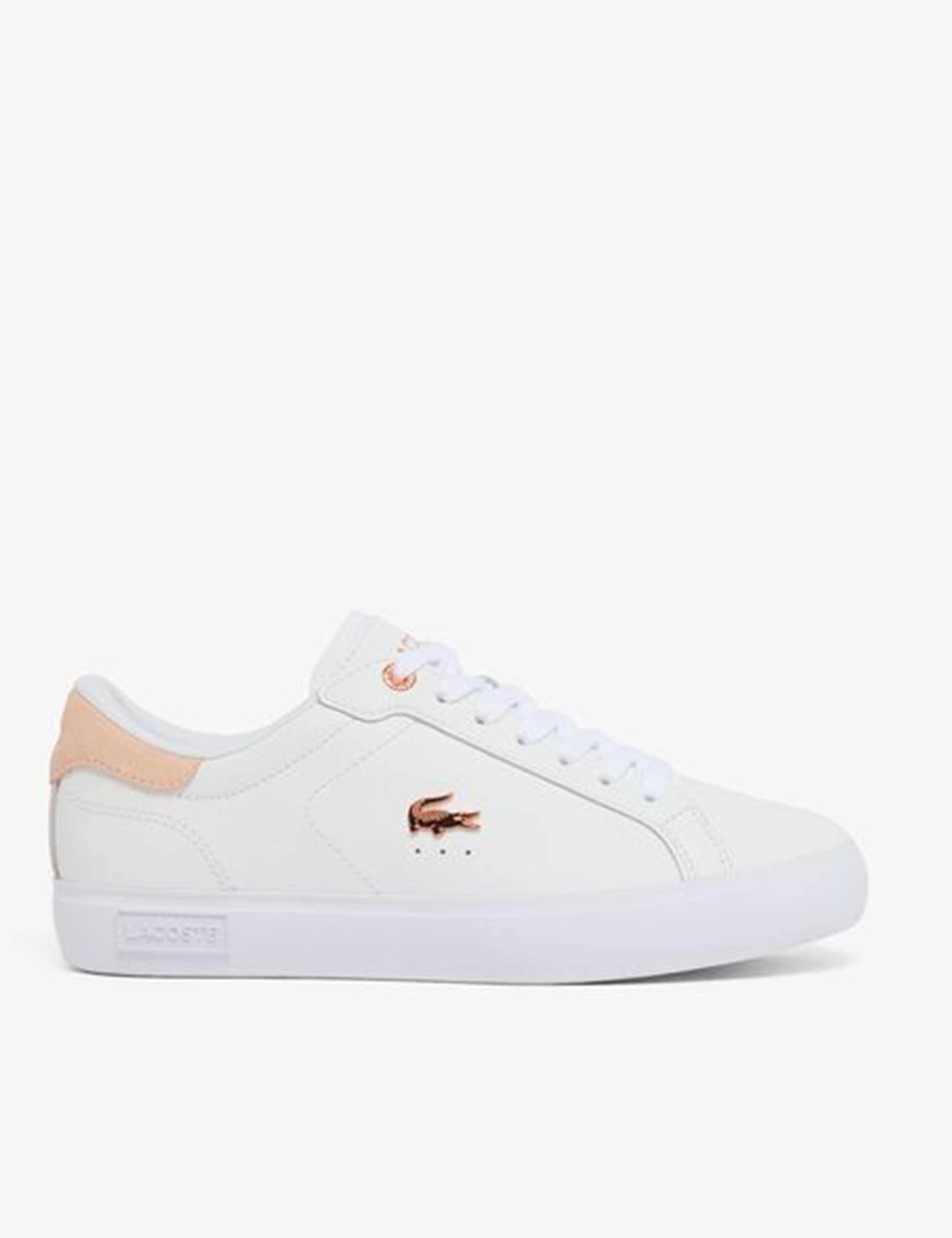 Powercourt Leather Rose Gold Detail Trainers