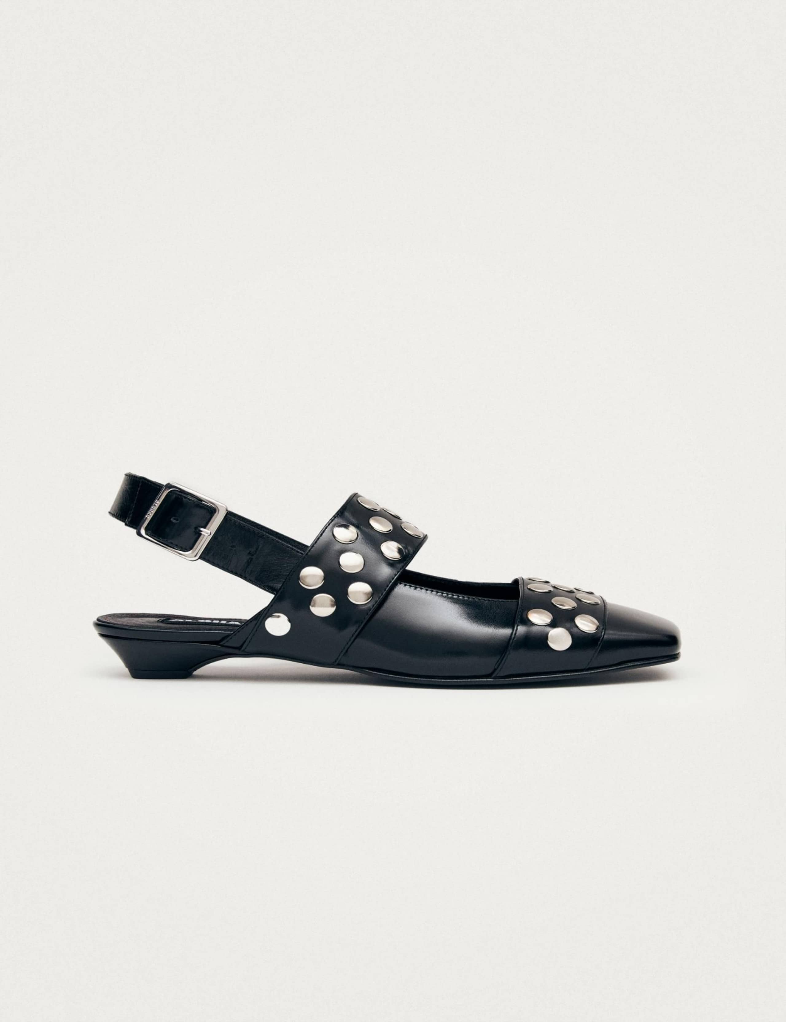 Dyana Leather Kitten Heel Slingback Shoes