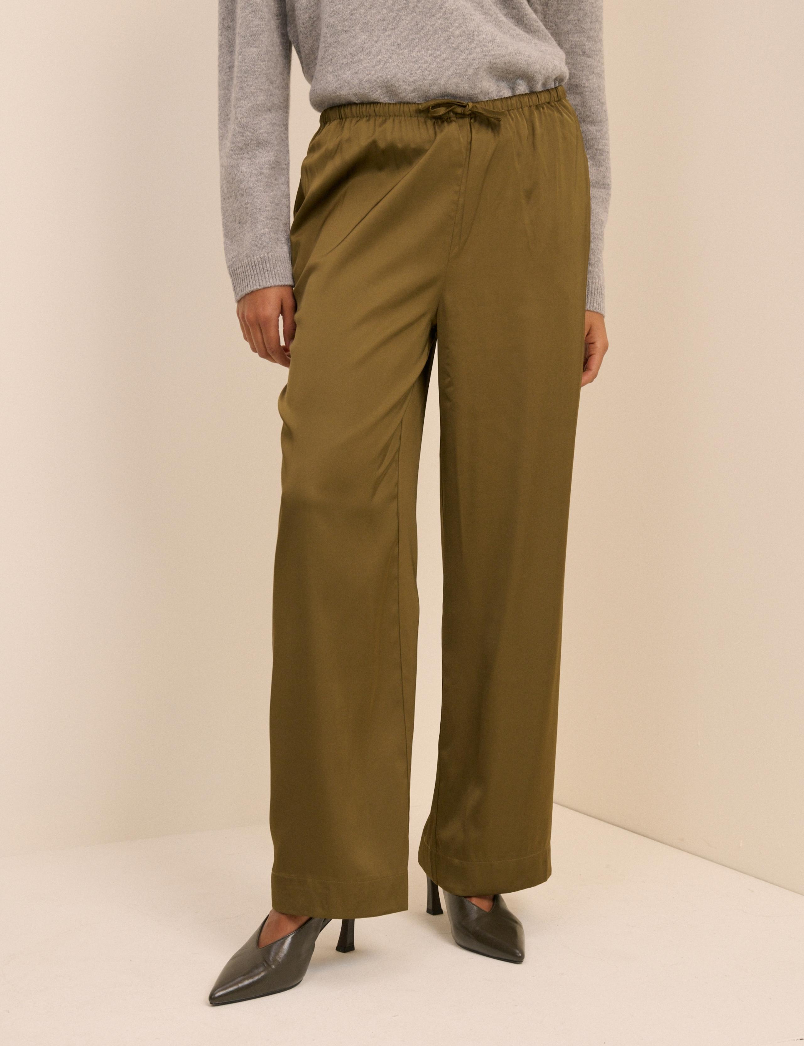 Drawstring Wide Leg Trousers