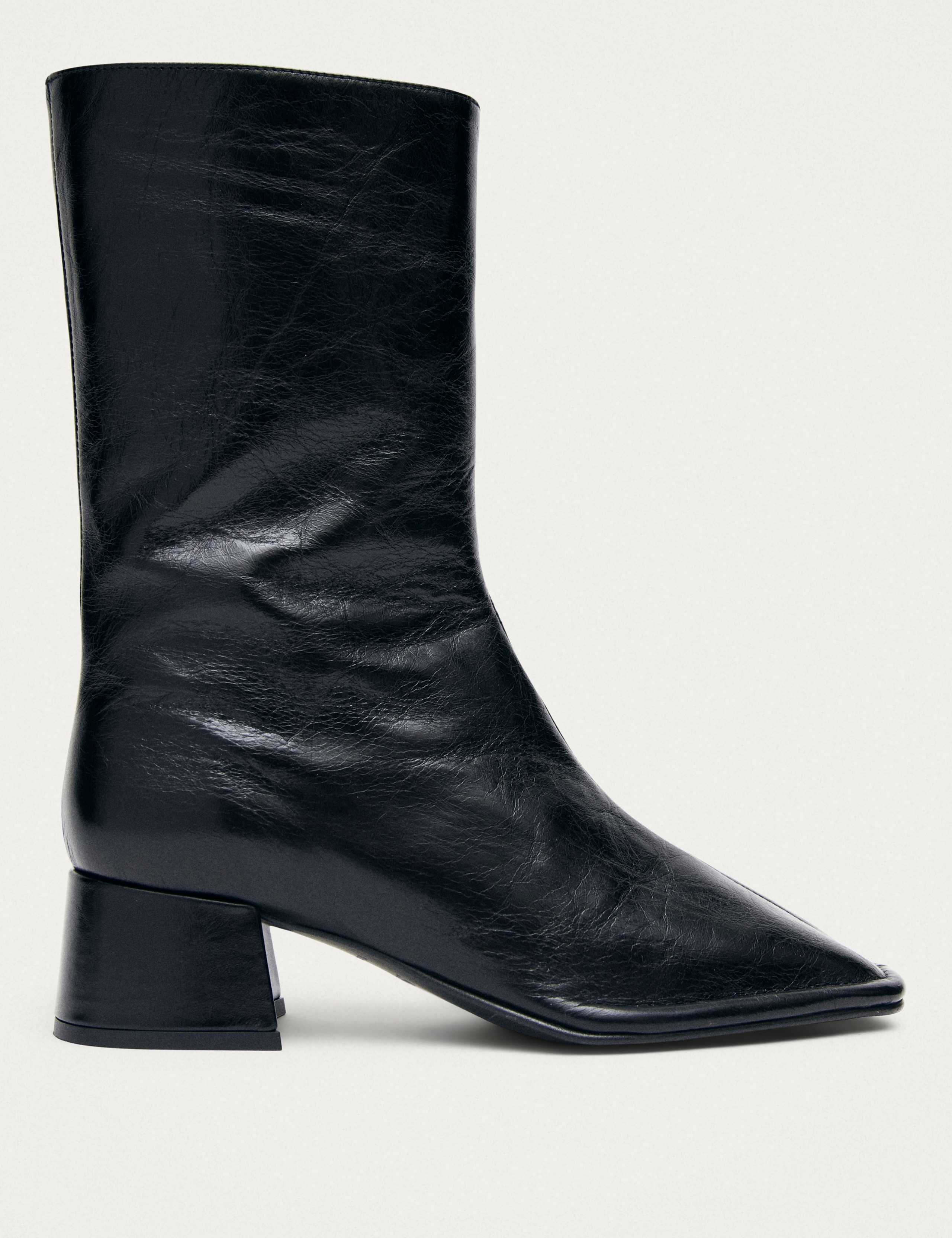 Berlin Rift Leather Block Heel Ankle Boots