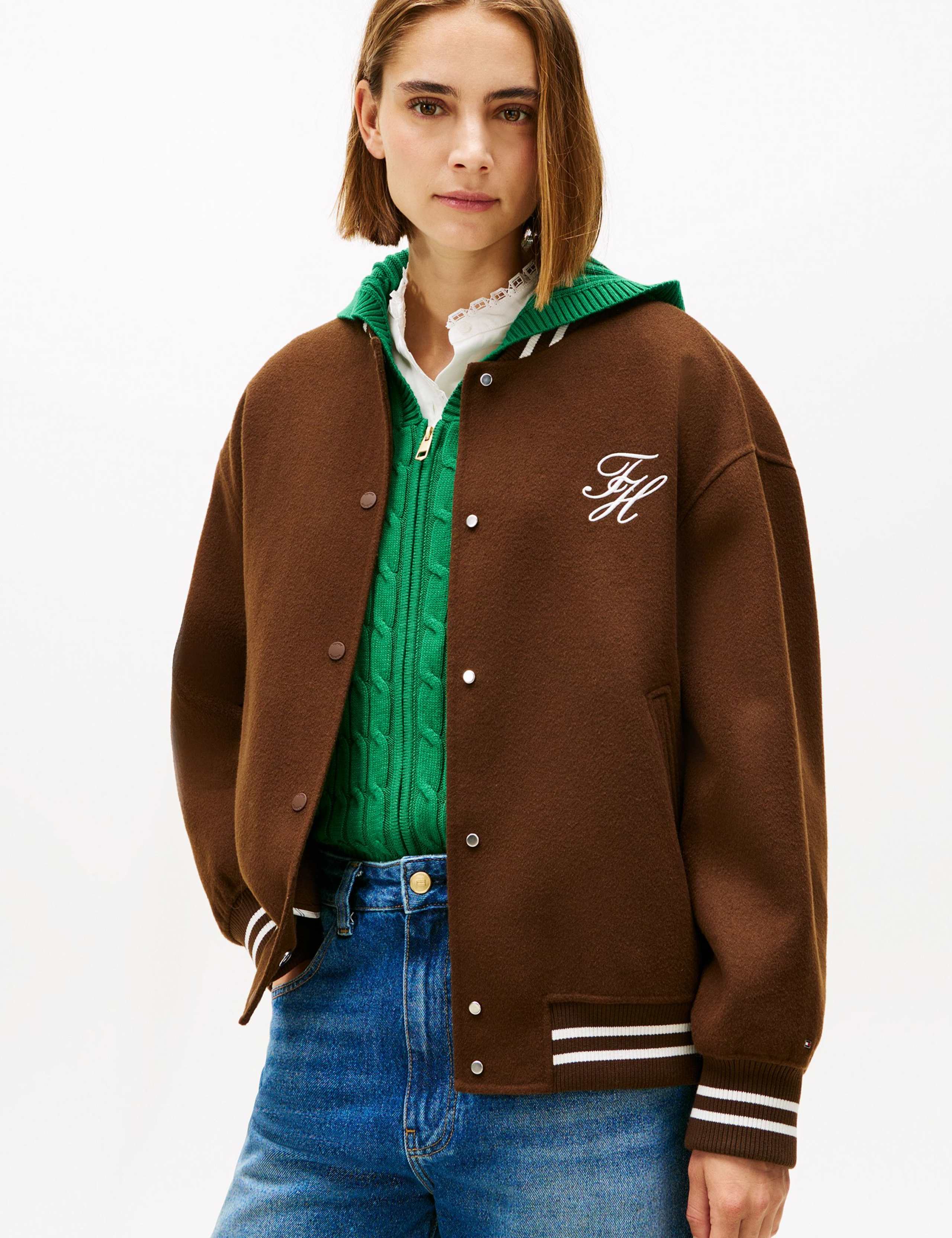 Wool Rich Varsity Bomber Jacket
