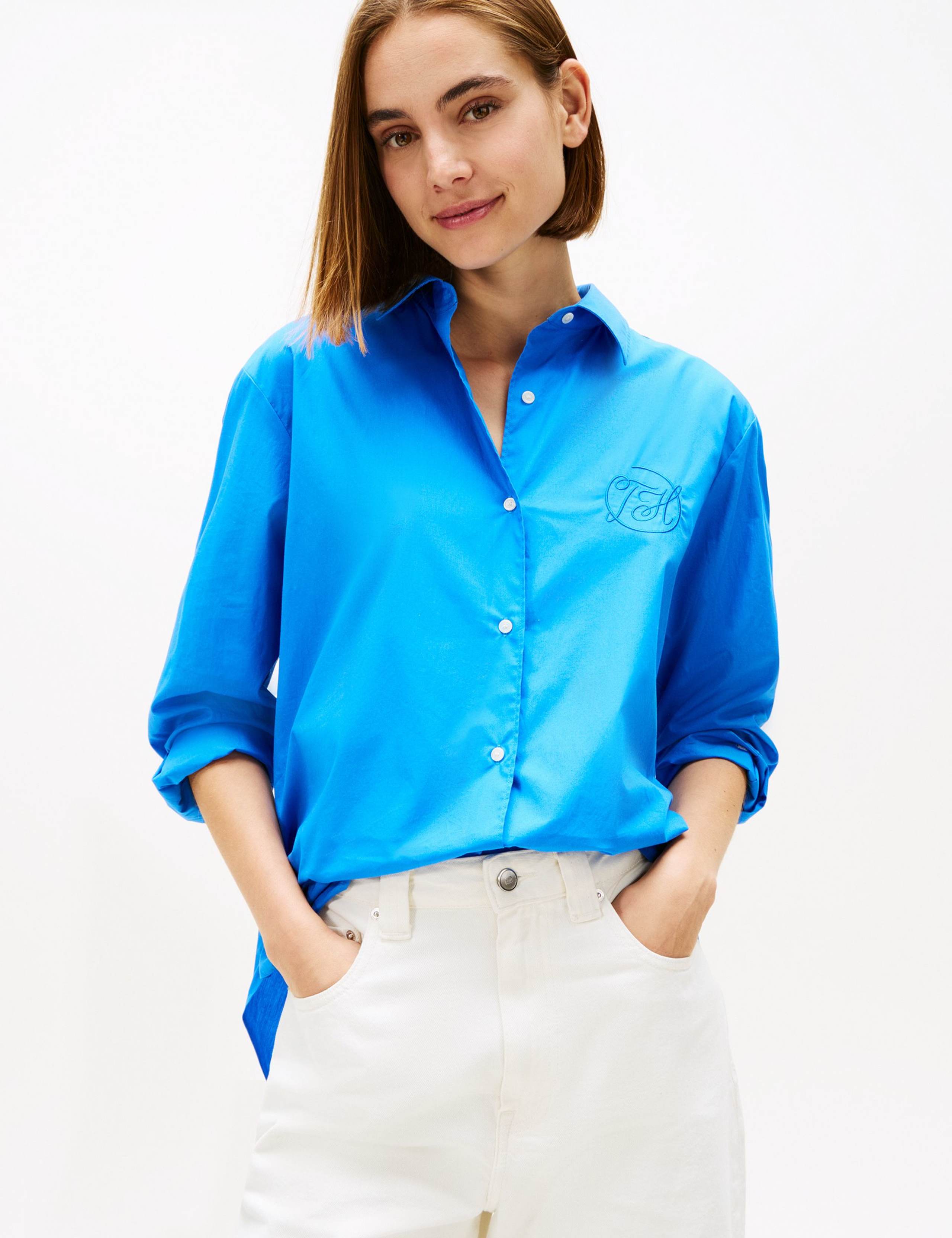 Pure Cotton Embroidered Collared Shirt