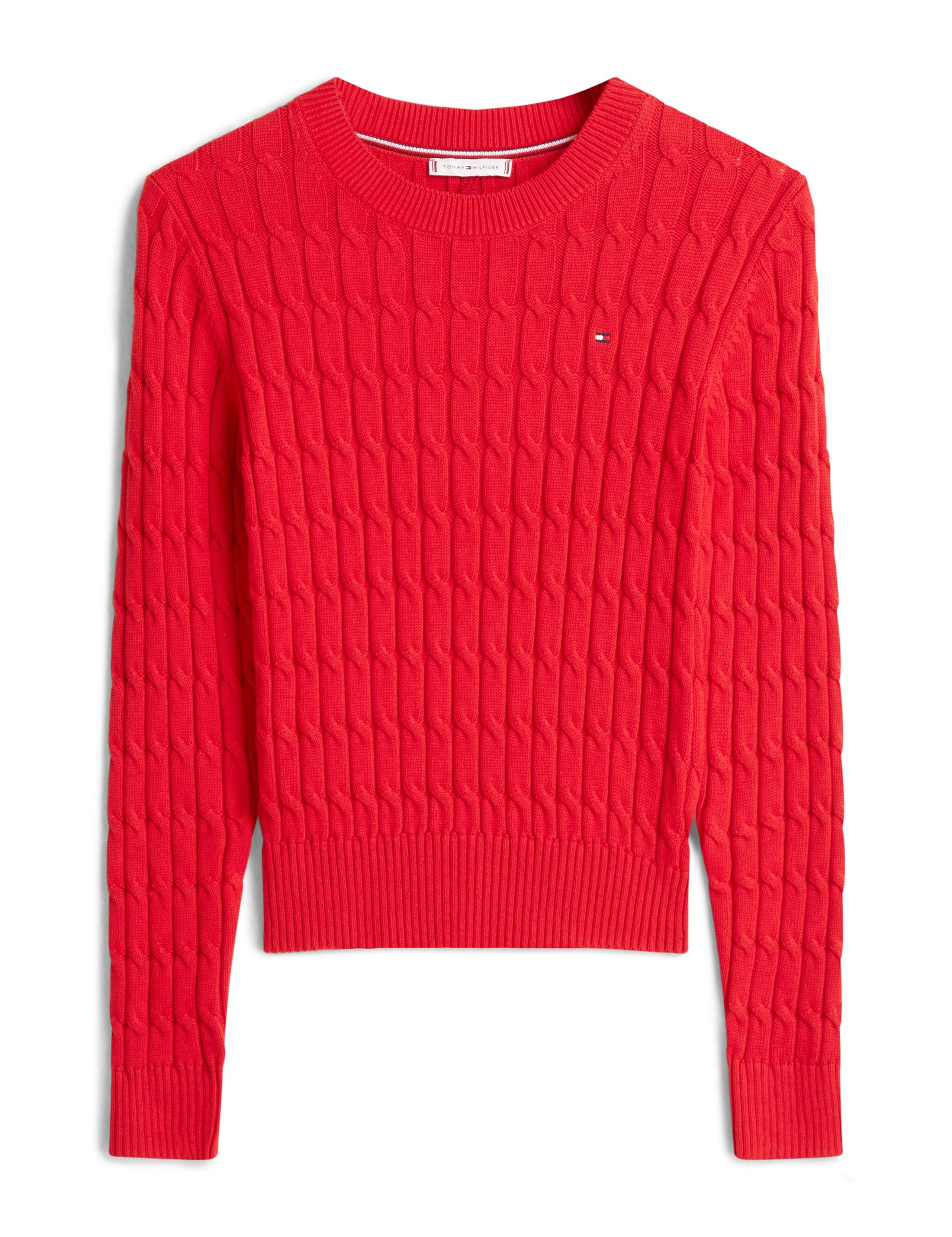 Pure Cotton Cable Knit Crew Neck Jumper