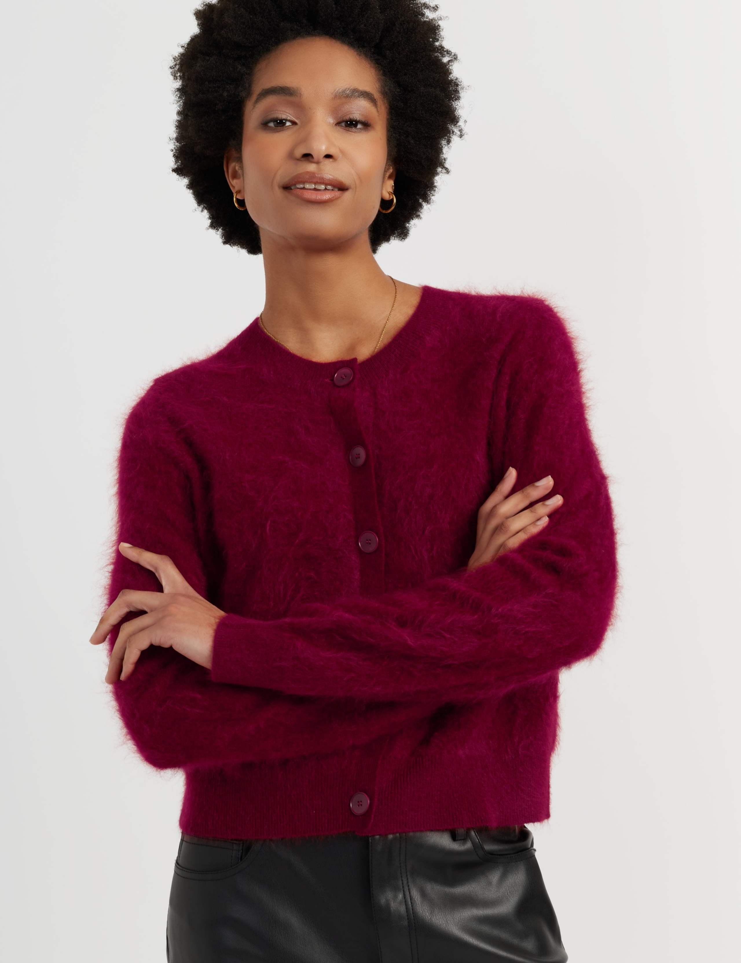 Pure Merino Wool Button Through Cardigan