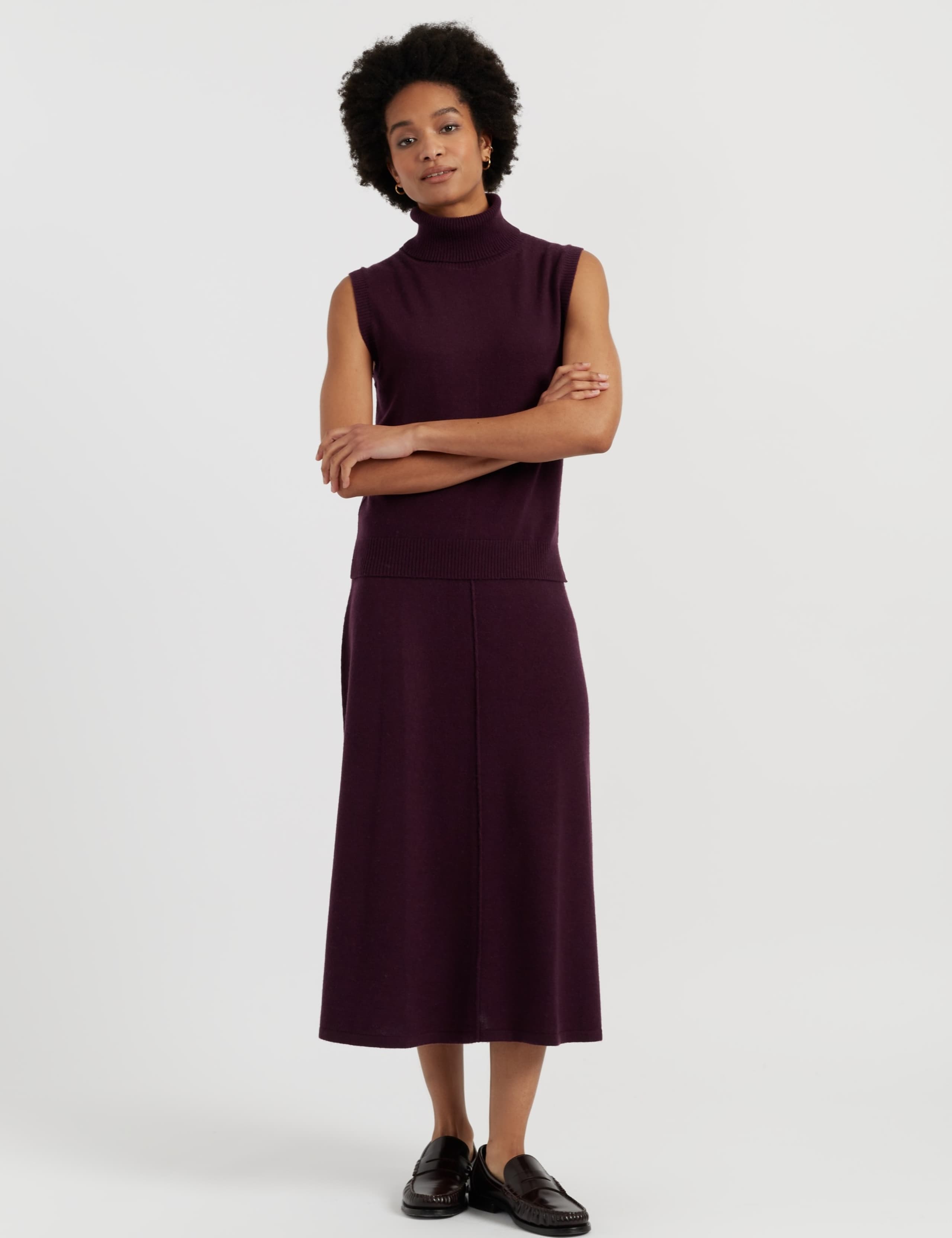 Wool Rich Knitted Vest with Cashmere