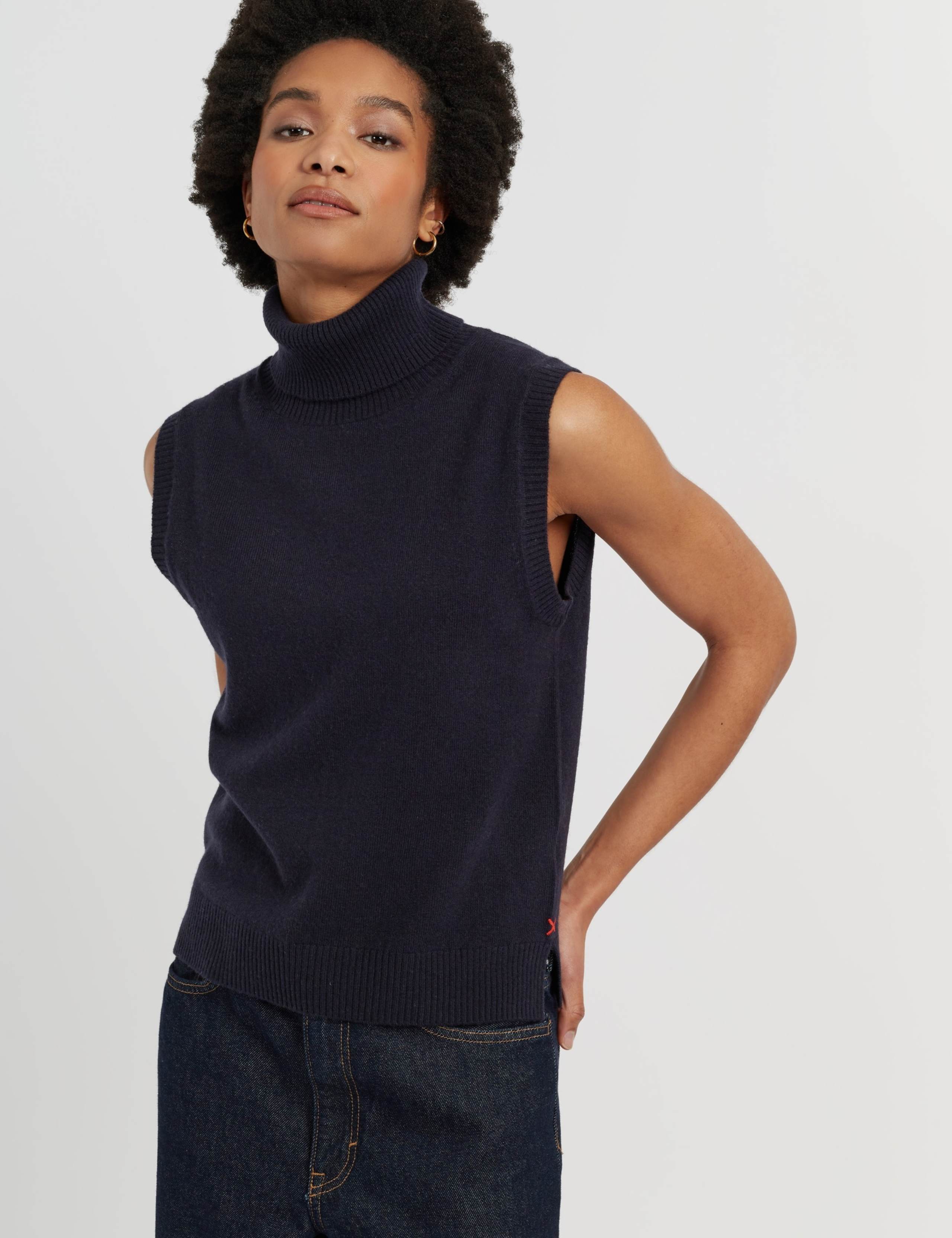 Wool Rich Knitted Vest with Cashmere