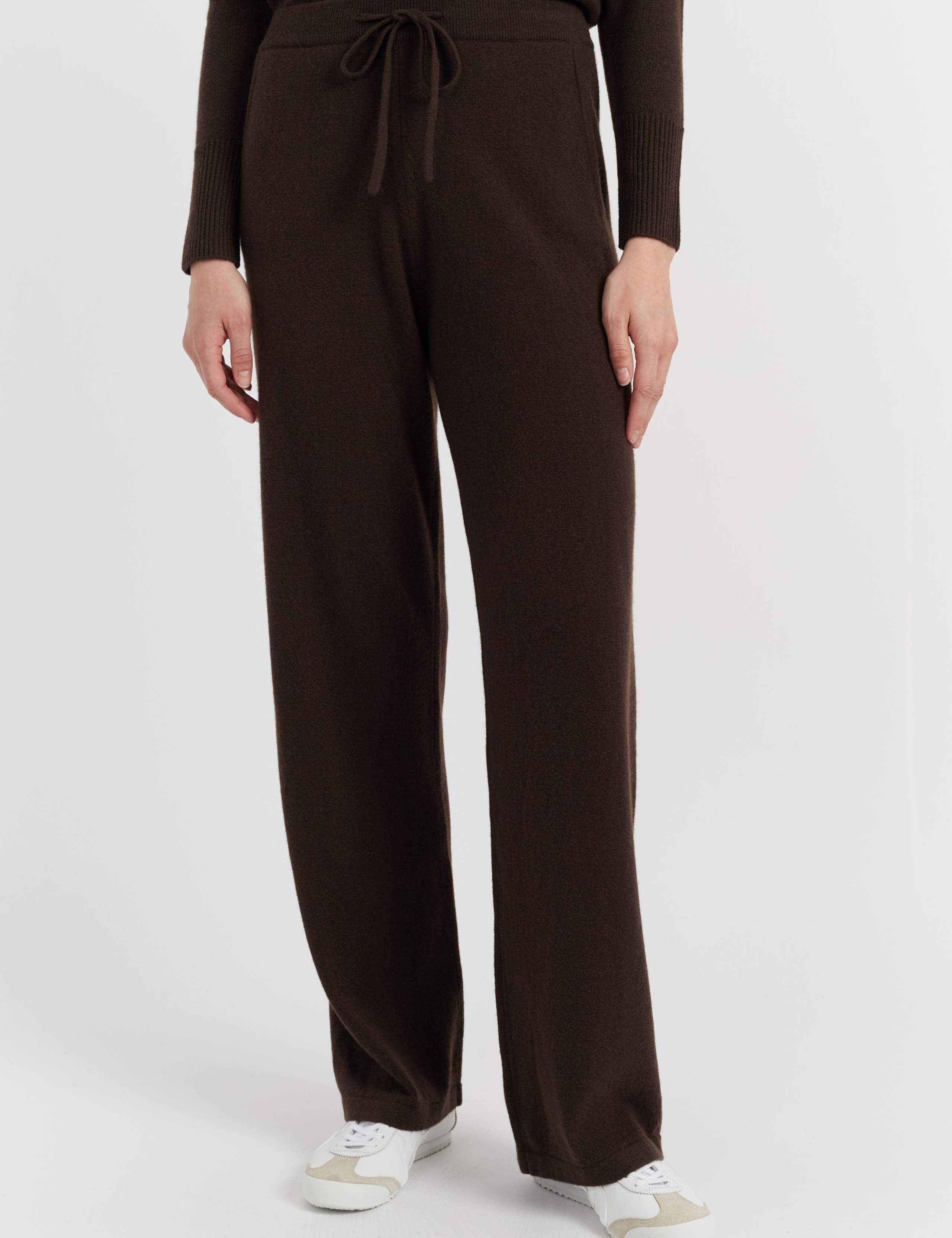 Pure Cashmere Wide Leg Track Pants