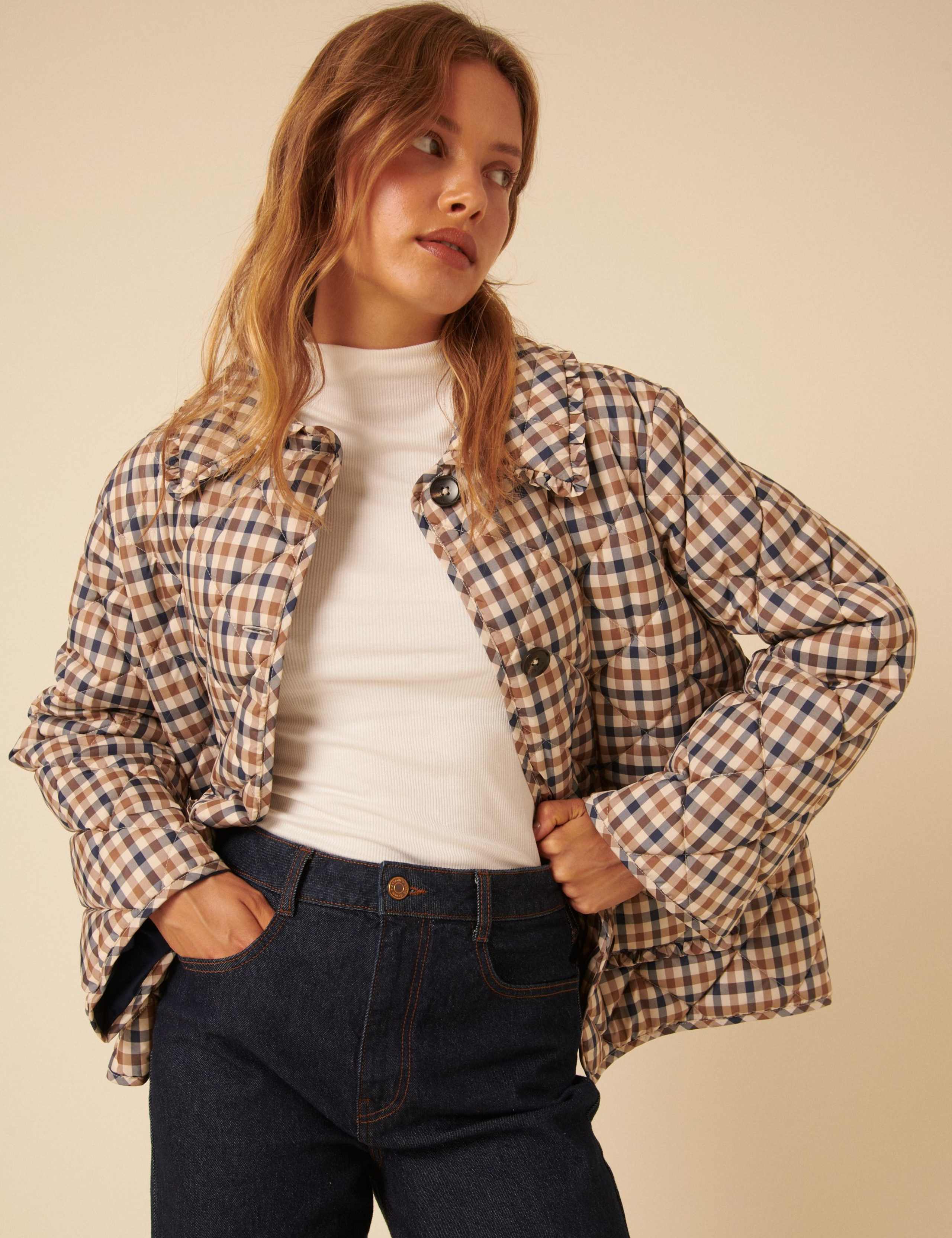 Checked Quilted Jacket