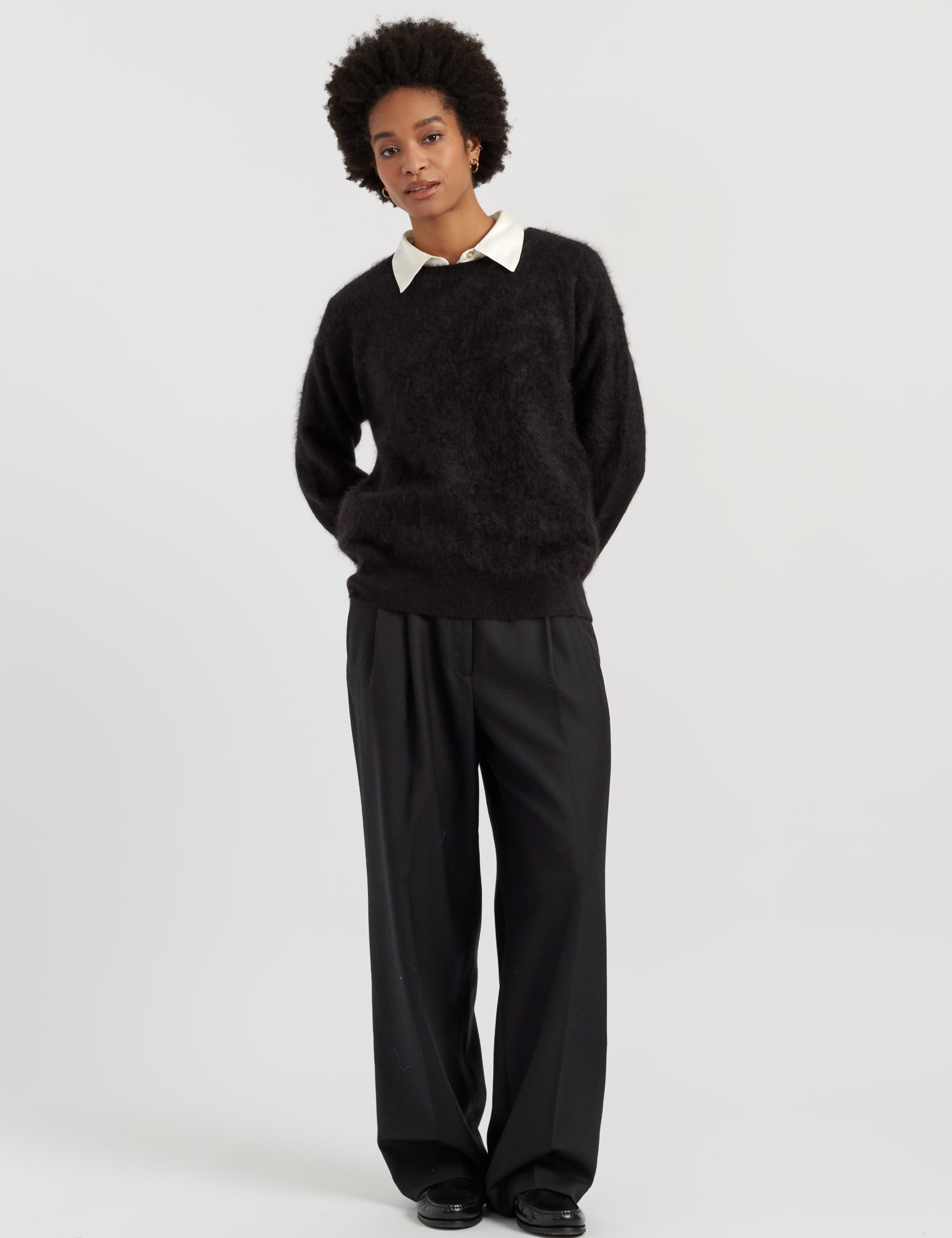 Pure Merino Wool Crew Neck Relaxed Sweatshirt