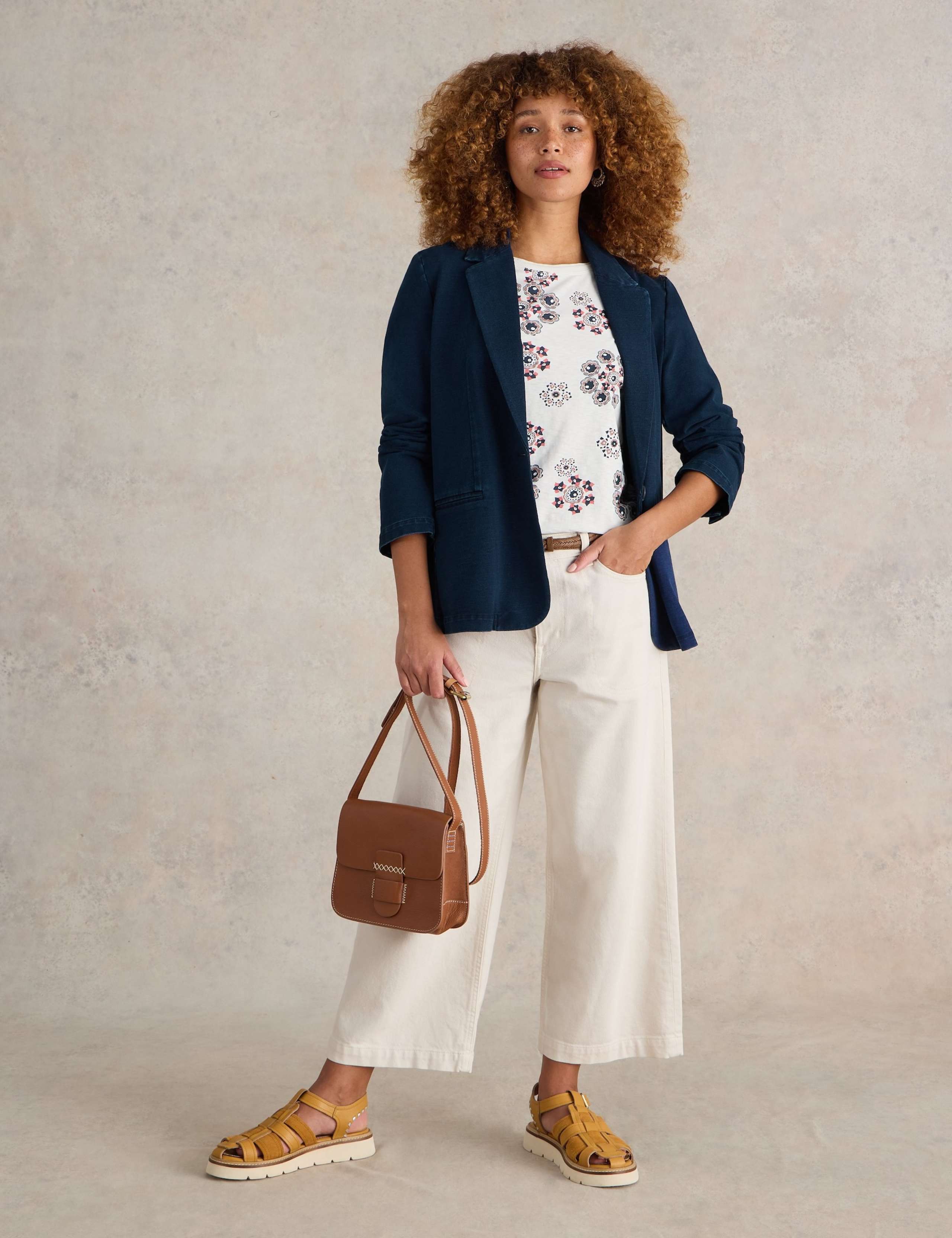 Denim Single Breasted Blazer Coat