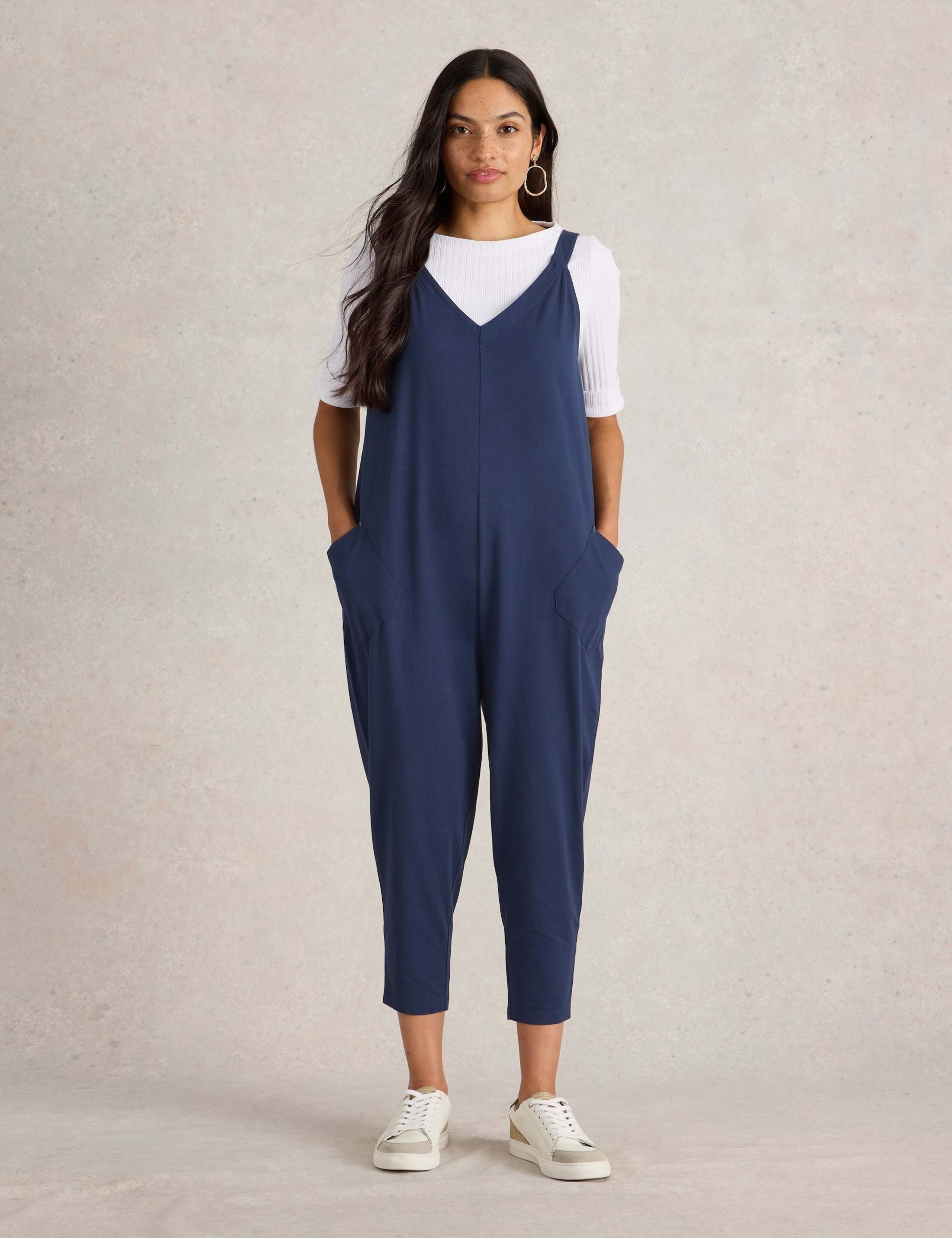 Cotton Rich Jersey Cropped Jumpsuit