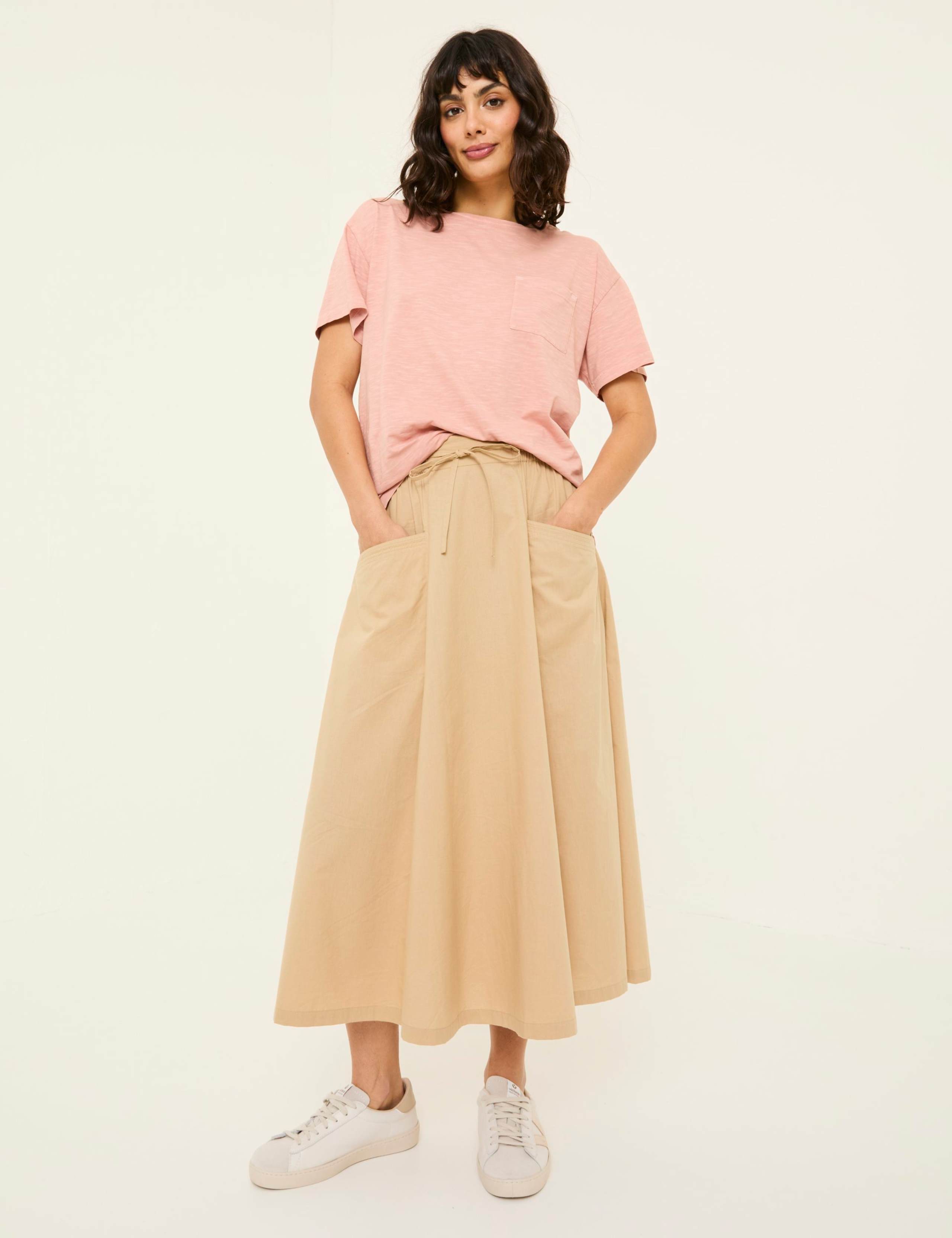 Pure Cotton Midi Skirt