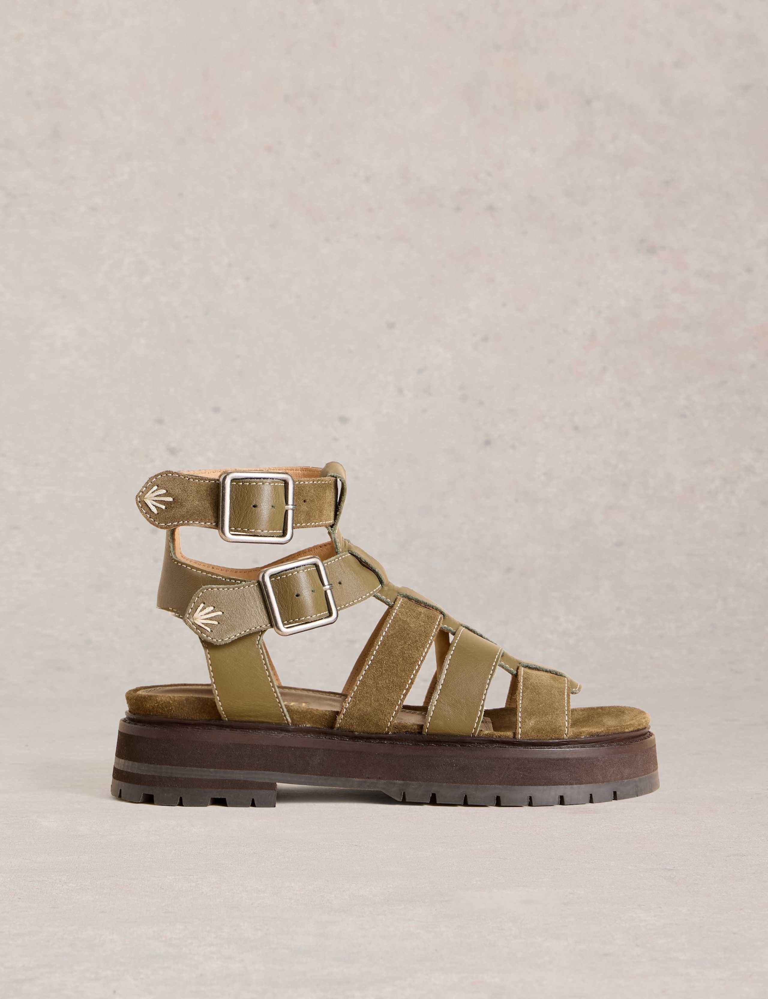 Suede Flatform Gladiator Sandals